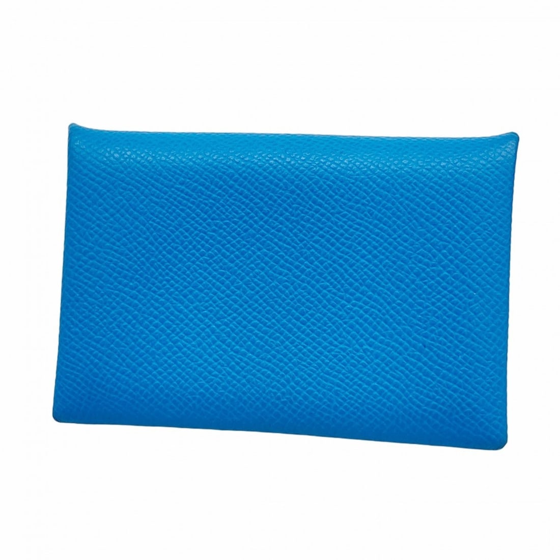 Hermes Hermès Calvi Epsom Blue Izmir Card Case, Women's, with A Stamp