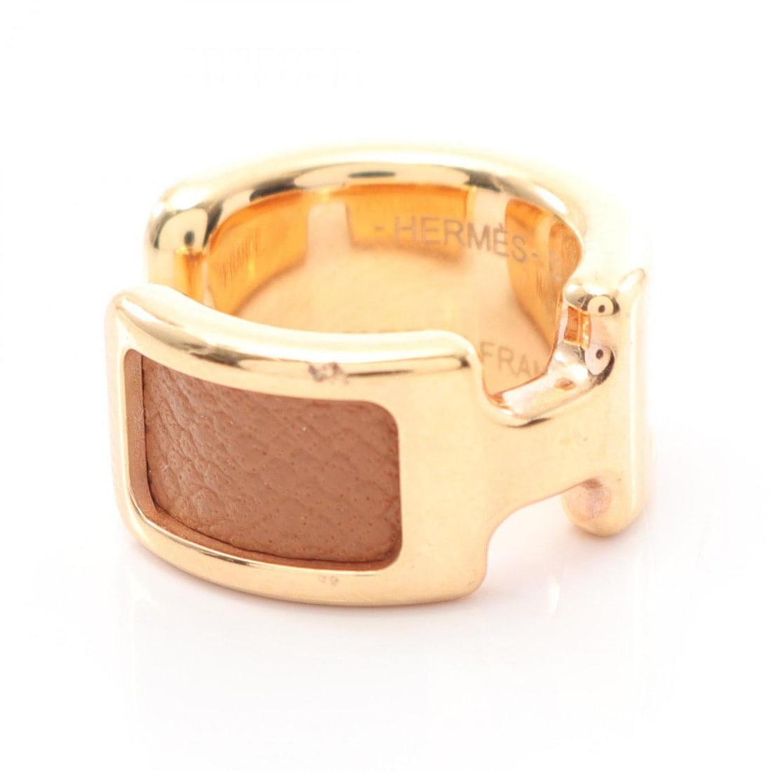 Hermes Hermès Olympe PM accessory, GP (gold-plated), Epsom leather, women's, gold and brown.: --- Catalog ---Category: DesignType: EarcuffColor: Brown, GoldGender: WomenMaterial: Epsom leather, Gold platingCategory: GeneralBrand: Hermes--- Item List ---Section: ConditionRanking: Rank A Used - 