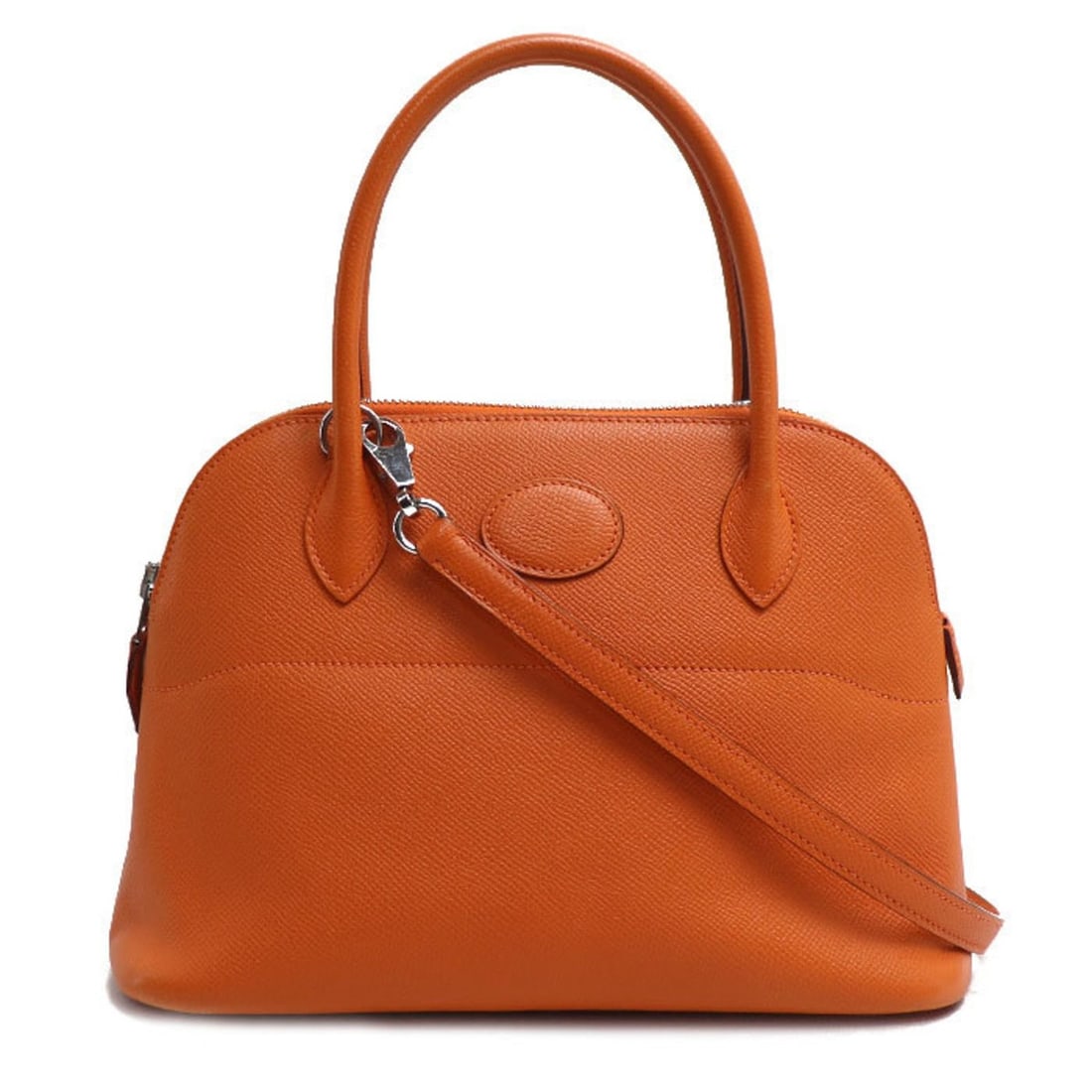 HERMES Bolide 27 Epsom Leather 2-Way Shoulder Bag, Orange, Women's