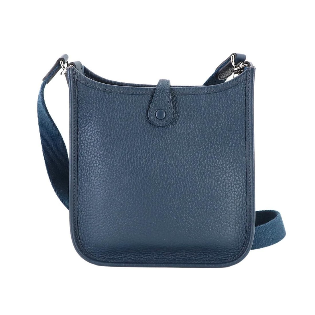 Hermes Hermès Evelyne Amazon TPM Shoulder Handbag in Taurillon Clemence Leather, Blue Navy with B