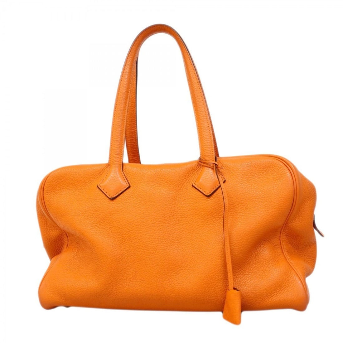 Hermes Hermès Victoria 35 Handbag in Taurillon Clemence Leather, Orange, with P Stamp