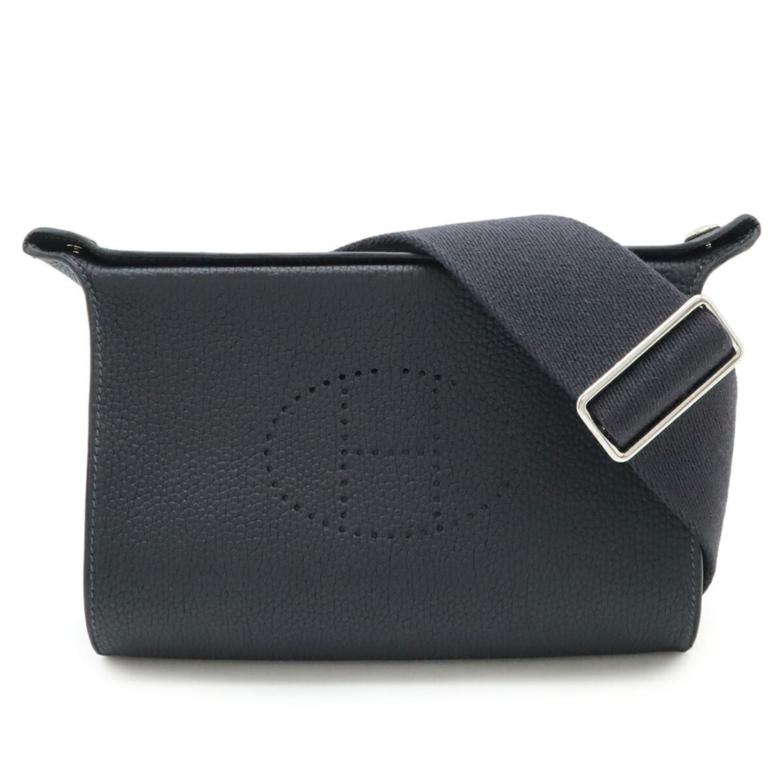 HERMES Hermès Vide Poche H Evelyn Shoulder Bag Togo Black W Stamp