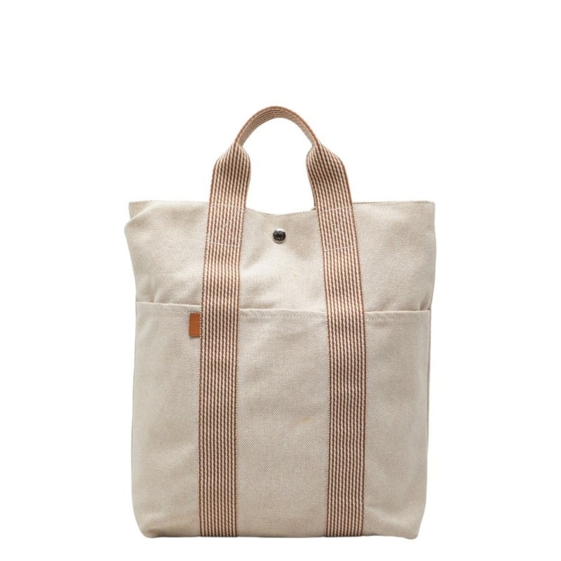Hermès Foul Tou Cabas Tote Bag Handbag Beige Brown Canvas Men's HERMES