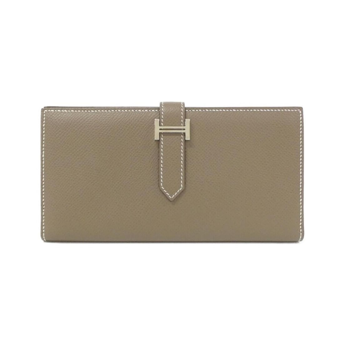 Hermes Bearn Soufflé 039785CK Wallet: --- Catalog ---Category: SizeSize (HxWxD): 9cm x 18cm x 1.5cm / 3.54'' x 7.08'' x 0.59''Category: DesignType: Long wallet (bi-fold)Color: Etoupe gray, SoufreGender: Men,WomenMaterial: Epsom leather Ca