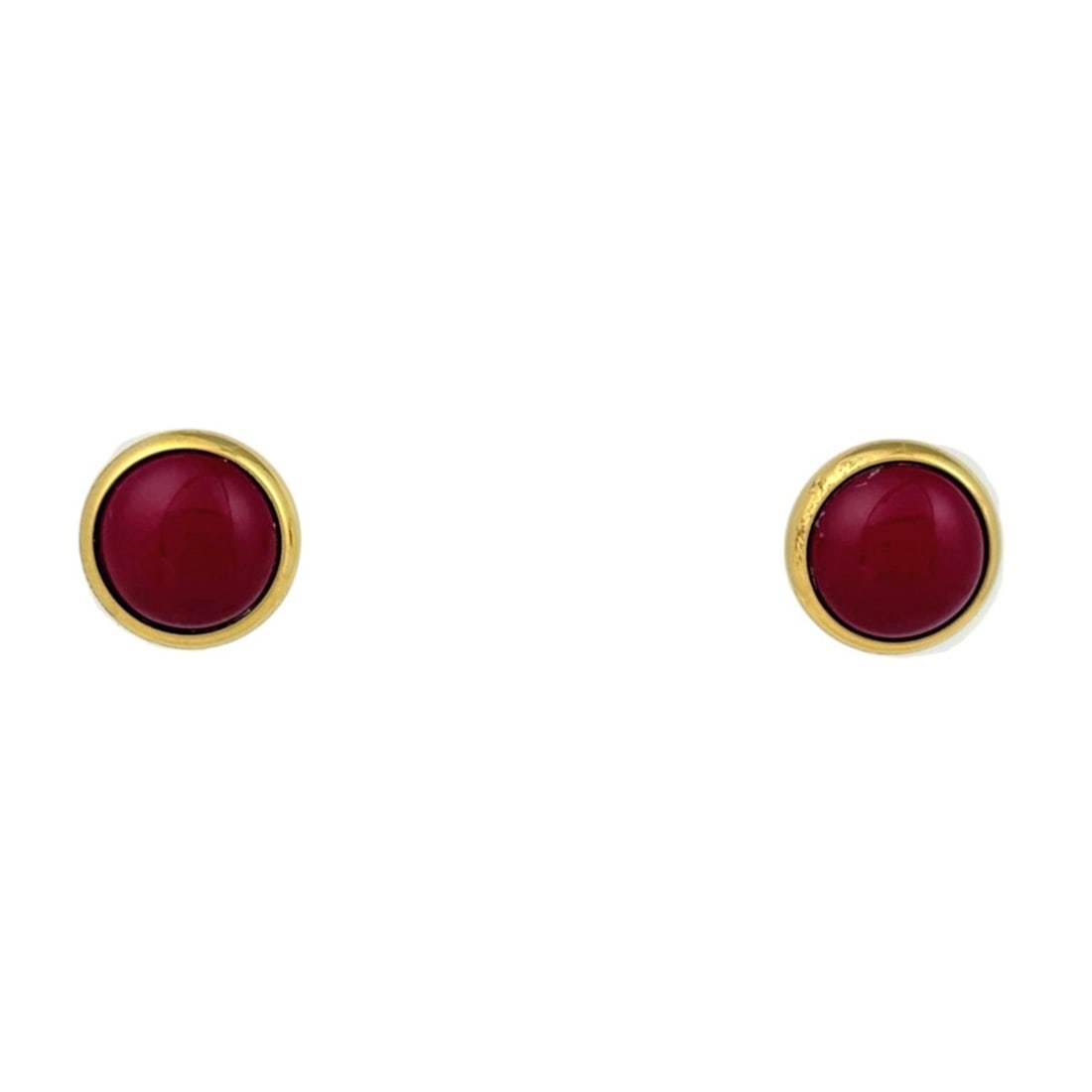 Hermes Eclipse Round Earrings, GP Gold, Red, Women's: --- Catalog ---Category: SizeSize (HxWxD): 10.00mm x 10.00mm / 0.39'' x 0.39''Category: DesignType: Stud earringsColor: Gold, Red colorGender: WomenMaterial: Gold platingCategory: GeneralBrand: