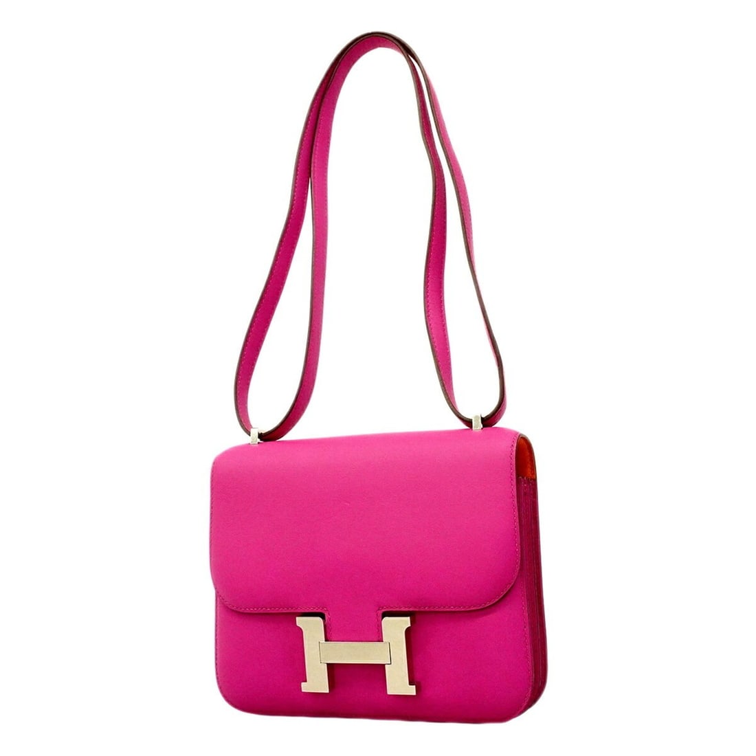 Hermes Constance Mini Verso Shoulder Bag, Swift Leather, Magnolia Orange, Y Stamp, Women's.