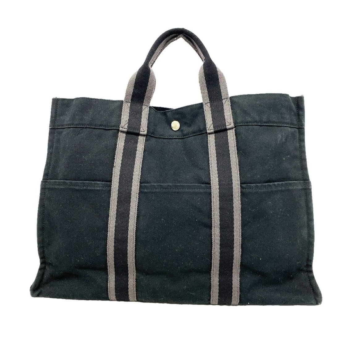Hermes Fourre-Tout MM Canvas Tote Bag, Black, Men's/Women's, P3255882