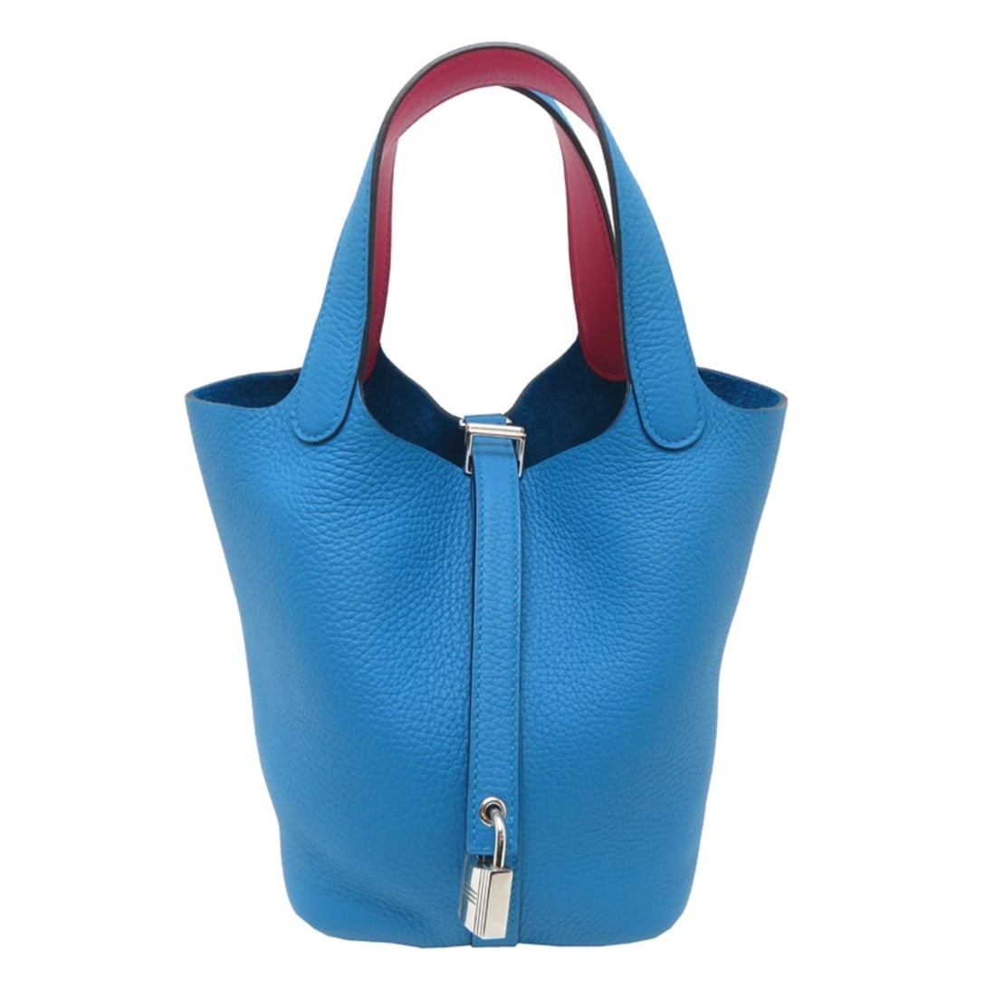 Hermes Picotin Lock PM Eclat (Y stamp, 2020 model) Women's Tote Bag, Togo Leather, Blue Frida Rose