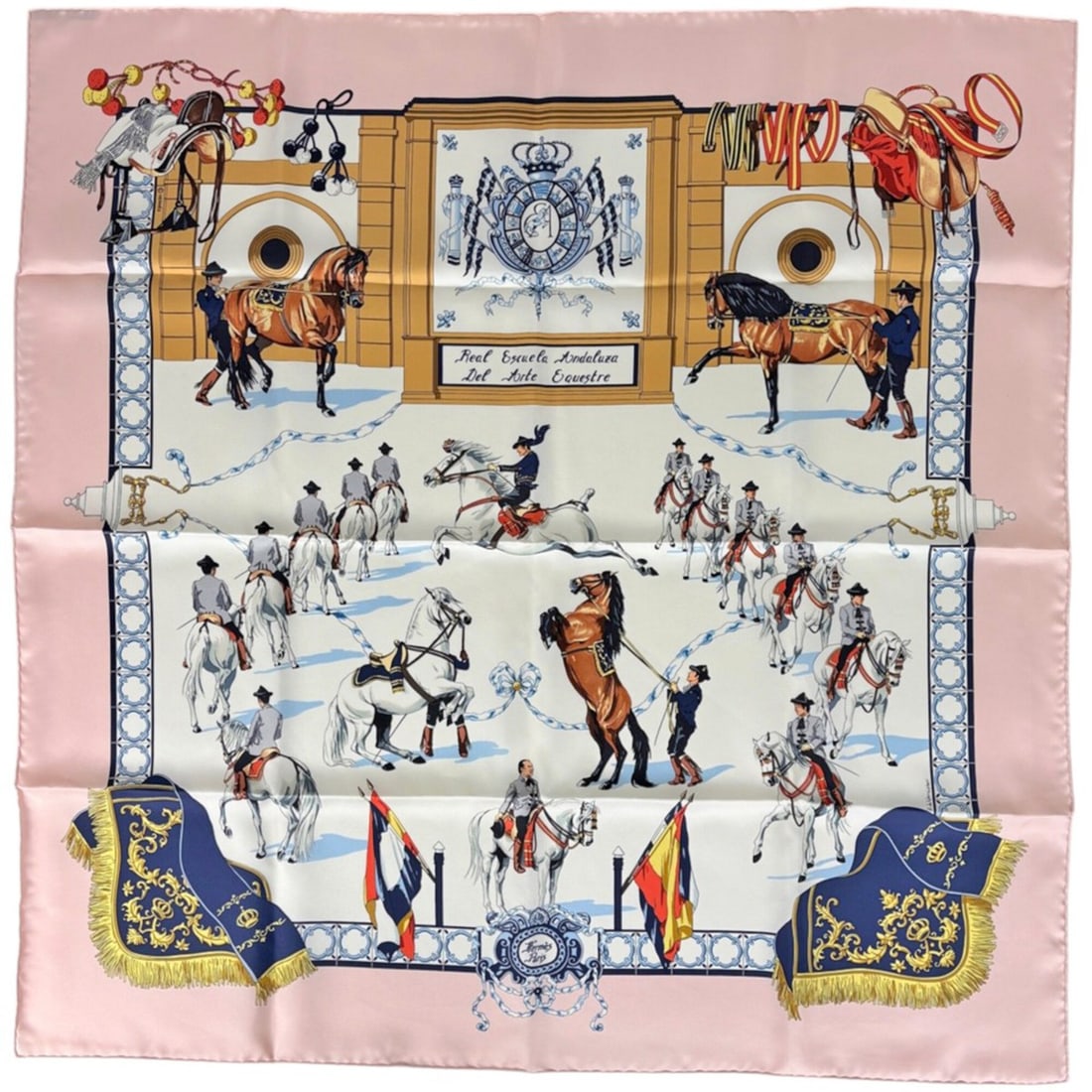 Hermes Carre 90 Real Escuela Andaluza del Arte Scarf/Muffler, Royal Equestrian School of Andalusia,