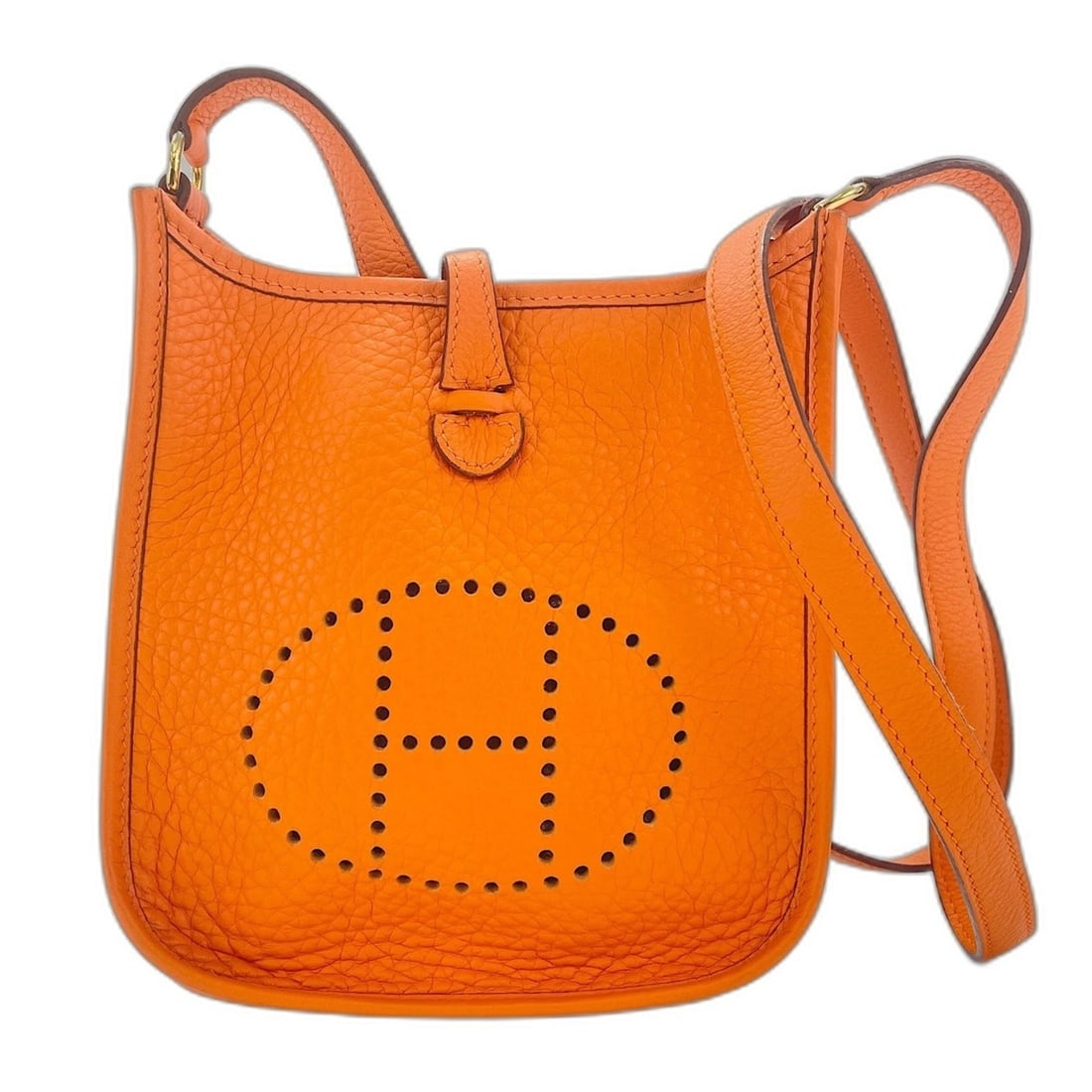 Hermes Evelyne TPM Shoulder Bag, Orange: --- Catalog ---Category: SizeSize (HxWxD): 18cm x 16cm x 6cm / 7.08'' x 6.29'' x 2.36''Category: DesignType: Shoulder bagColor: OrangeGender: WomenCategory: GeneralBrand: Hermes--- Item List