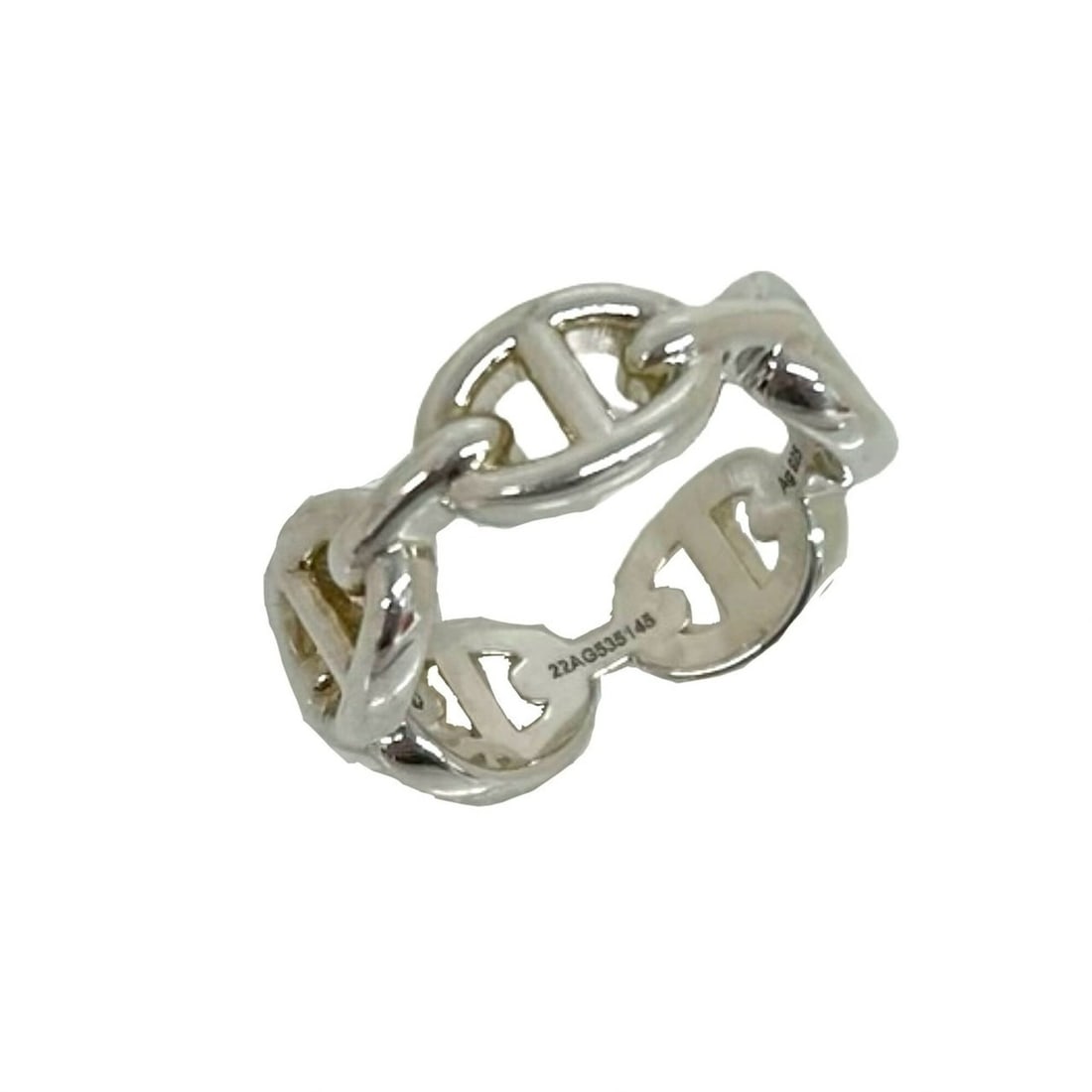HERMES Chaine d'Ancre Enchainée Ring, Sterling Silver 925, Accessory, Item No. 18843: --- Catalog ---Category: SizeJP Size: 11US Size: 6Category: DesignType: Band ringColor: SilverGender: WomenMaterial: Silver 925Category: GeneralBrand: Hermes--- Item List ---Section: