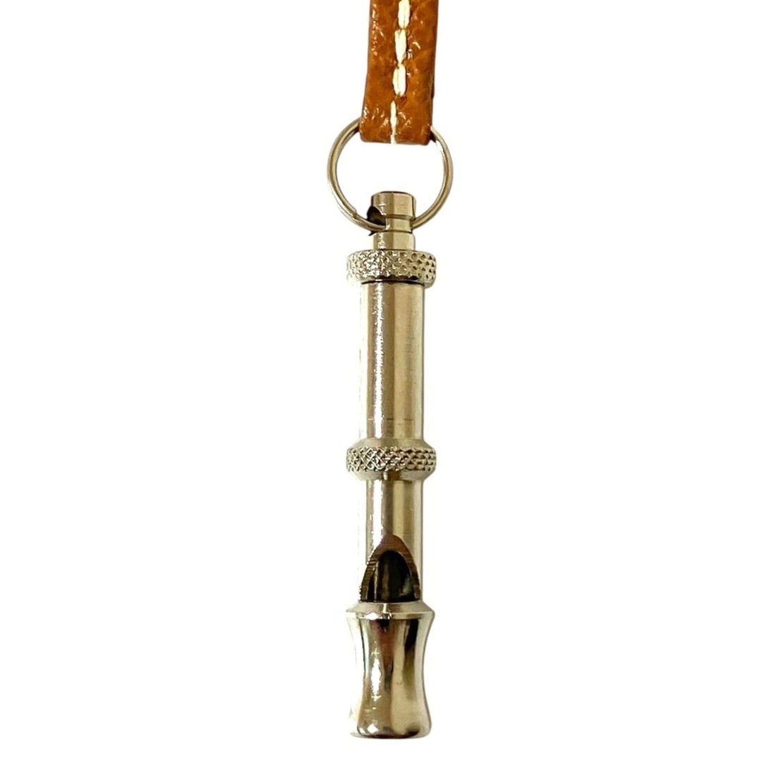 HERMES Hermes Siffler Whistle Necklace Brown Silver Color Women's: --- Catalog ---Category: SizeWeight: 18.3g / 0.64oz.Pendant Size: 60mm x 7mm / 2.36'' x 0.27''Neck Circumference: 86 cm / 33.85''Category: DesignColor: SilverGender: WomenNecklace Type: