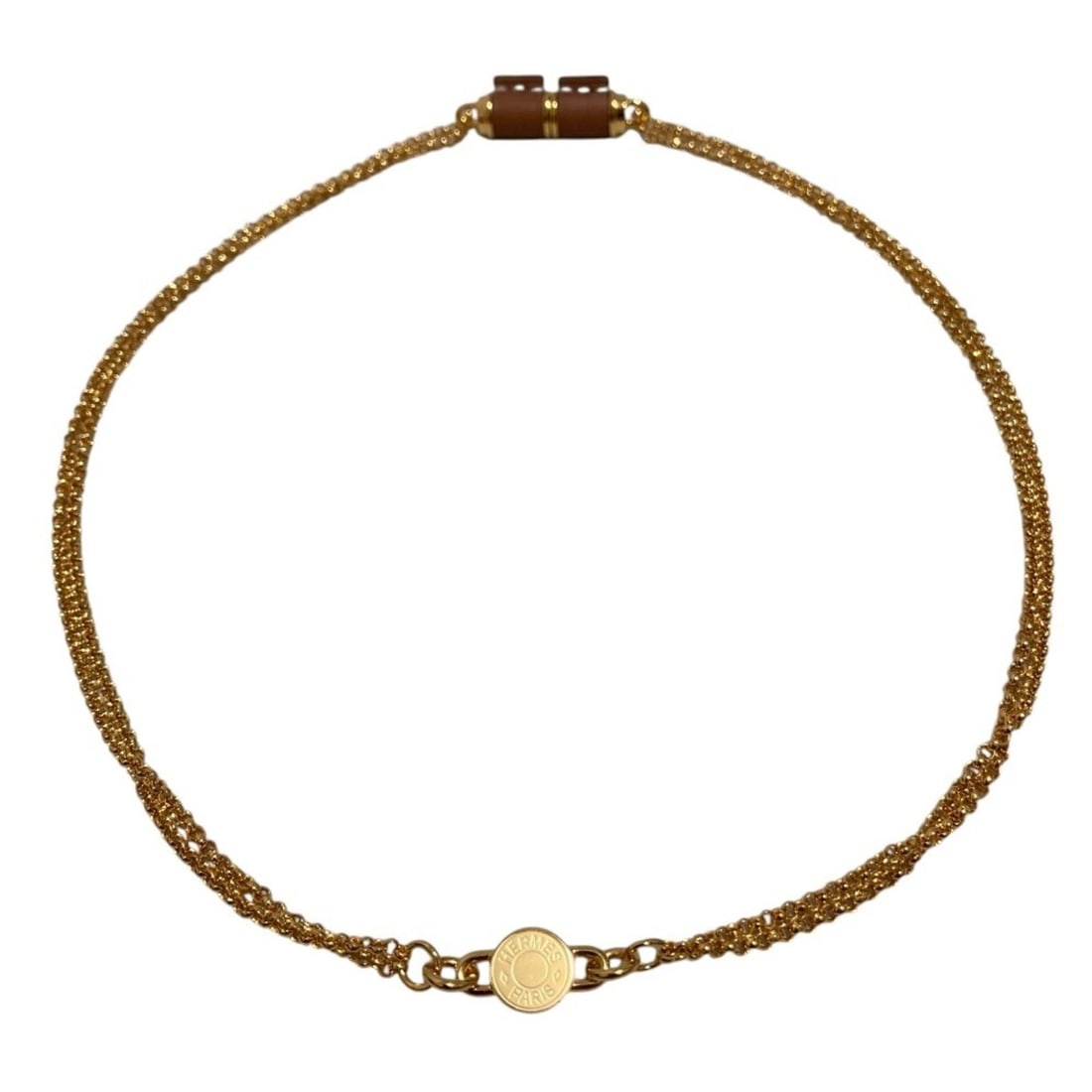 HERMES Charnière PM Necklace, Gold Color, Women's (1 of 6)