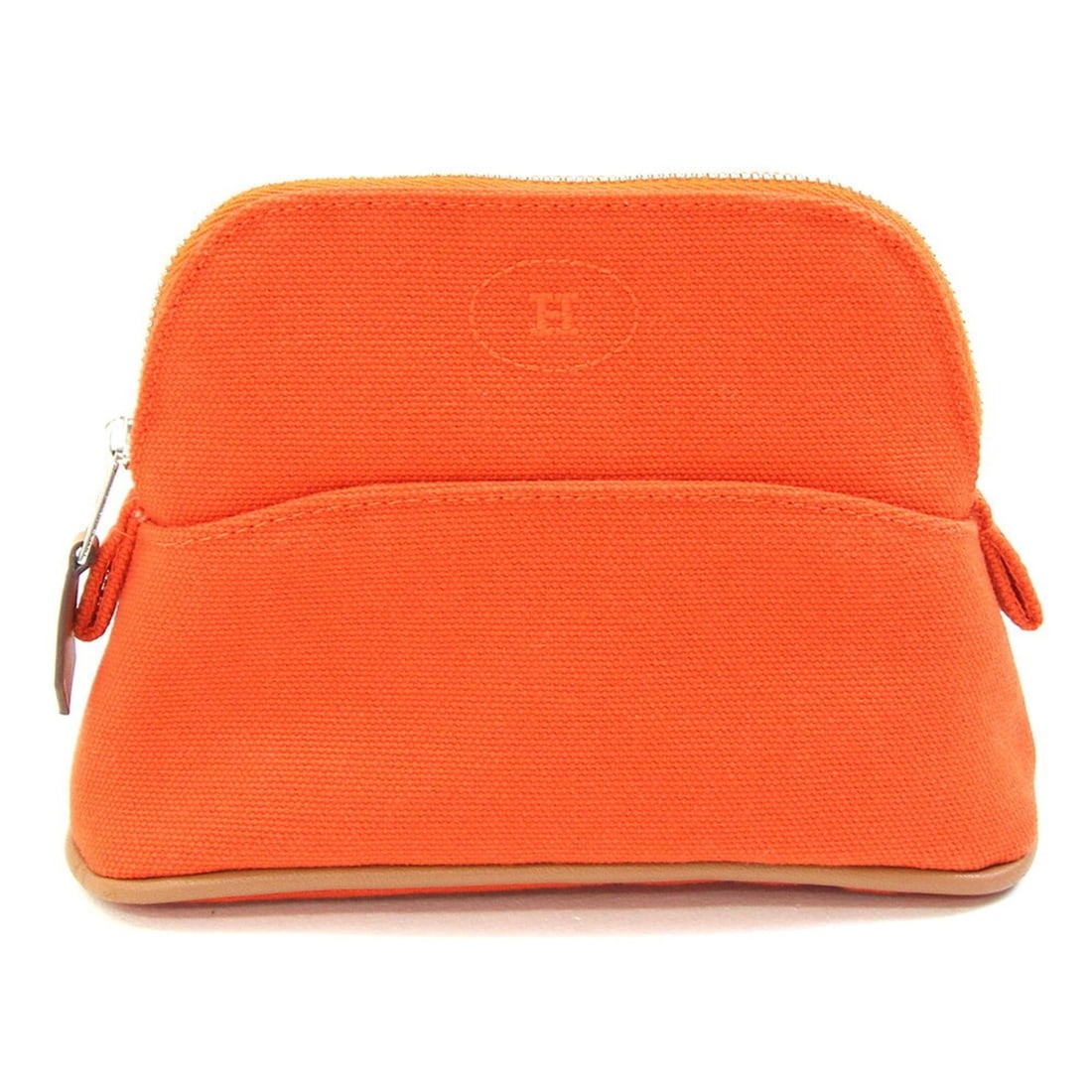 Hermes Bolide Handbag Pouch Mini H104772M Orange Cotton Canvas Travel for Women and Men