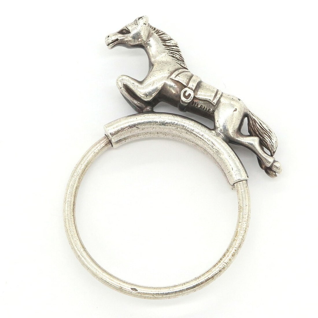 Hermes Keyring Horse Cheval SV Sterling Silver Keychain Old Men's Women's HERMES