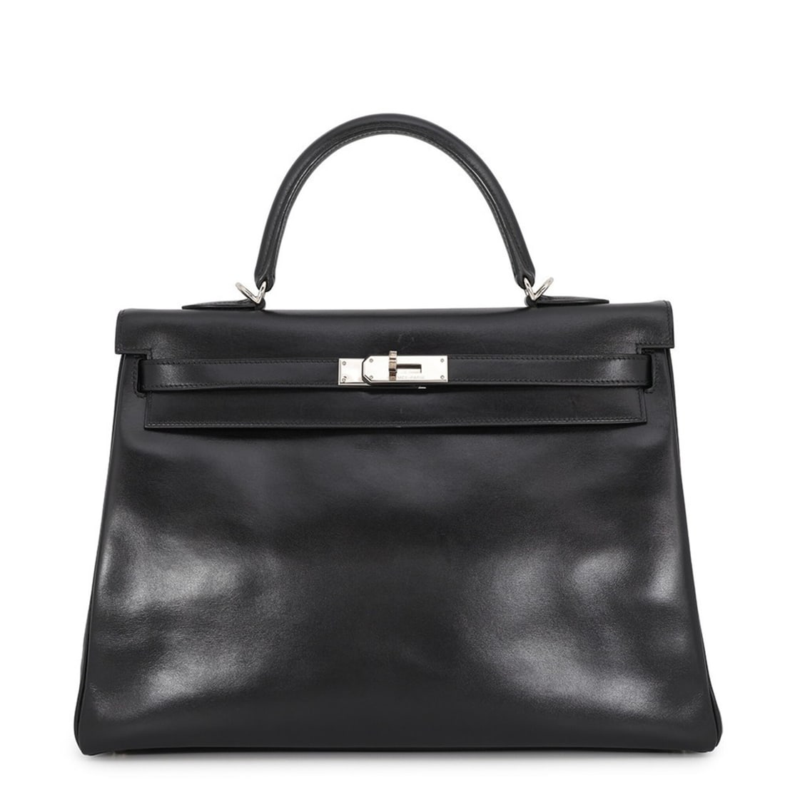 Hermes Kelly 35 handbag, black box calf leather, ?J stamp, HERMES 2-way bag, black, Kelly,