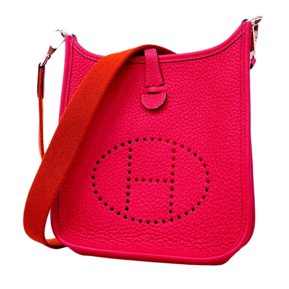 Hermes Evelyne TPM Shoulder Bag, Taurillon Clemence Leather, B Stamp, Women's: --- Catalog ---Category: SizeSize (HxWxD): 18cm x 17cm x 5.5cm / 7.08'' x 6.69'' x 2.16''Category: DesignType: Shoulder bagColor: PinkGender: WomenMaterial: Taurillon clemence leather Hardware Color:
