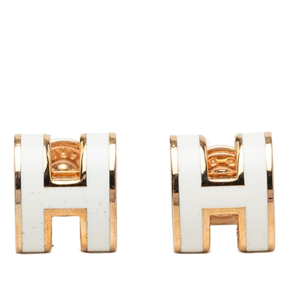 Hermes Pop H Mini Earrings, Gold and White Plated, Women's.: --- Catalog ---Category: SizeSize (HxWxD): 8.80mm x 7.50mm / 0.35'' x 0.30''Category: DesignType: Stud earringsColor: Gold, WhiteGender: WomenCategory: GeneralLine: Pop HBrand: Hermes--- Item List