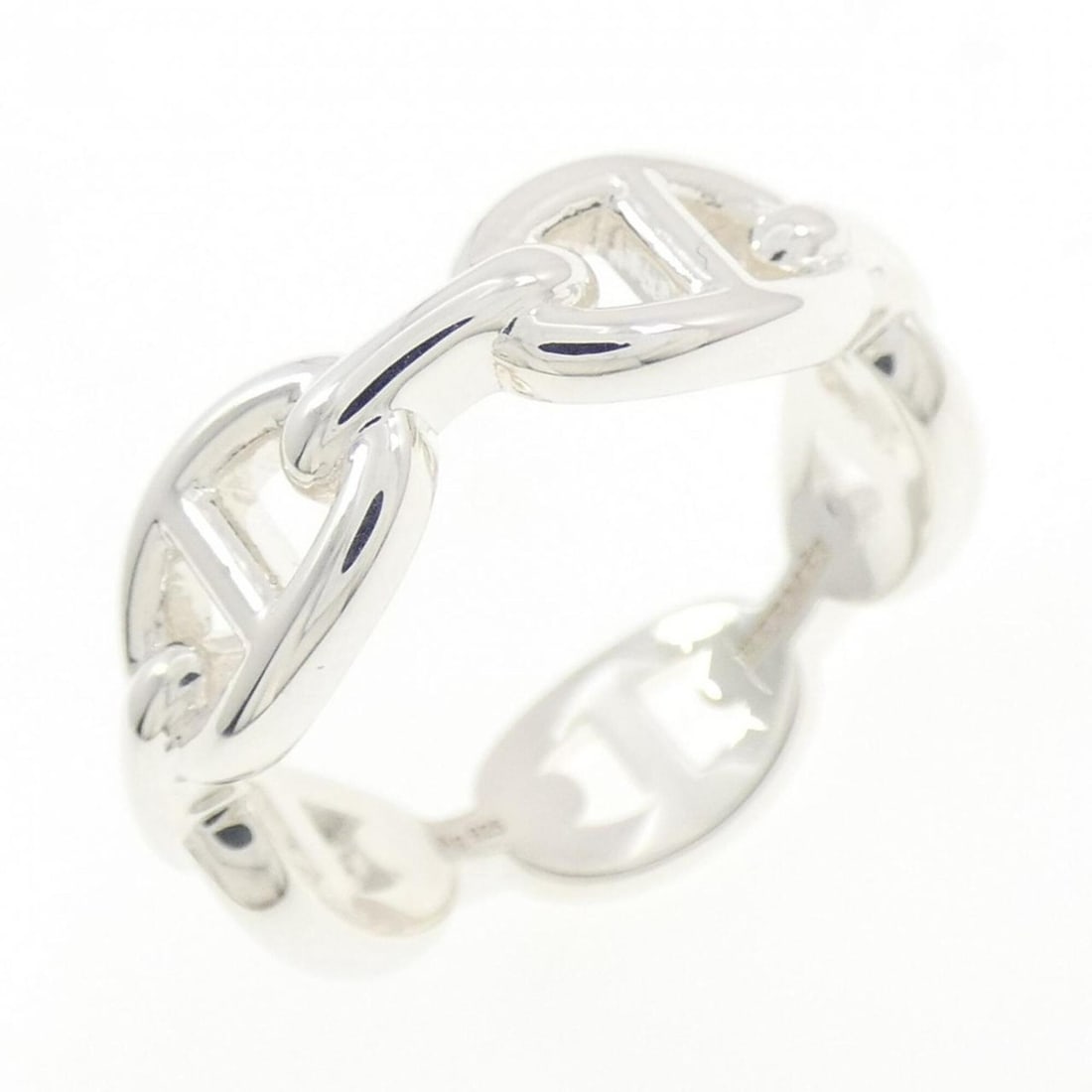 Hermes Hermès Chaine d'Ancre Enchainée Ring: --- Catalog ---Category: SizeUS Size: 9Brand Size: 58Category: DesignType: Band ringGender: WomenMaterial: Silver 925Category: GeneralMPN: H109507BBrand: Hermes--- Item List ---Section: ConditionRanki