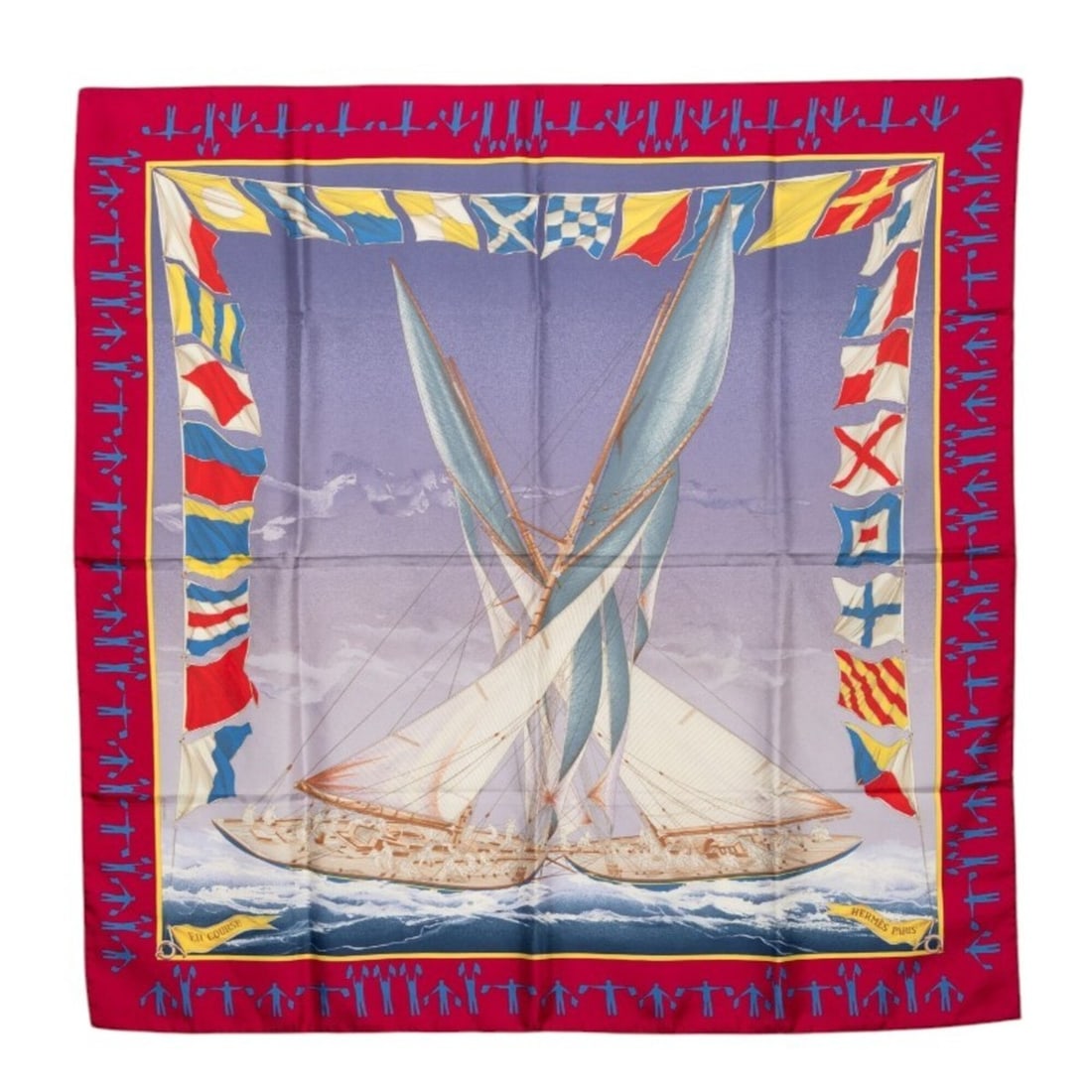 Hermes Carre 90 En Cours Scarf/Muffler, Purple/Blue Tones, Silk, Women's.: --- Catalog ---Category: SizeSize (LxW): 89cm x 88cm / 35.03'' x 34.64''Category: DesignType: ScarfColor: Blue, PurpleGender: WomenMaterial: Silk Category: GeneralBrand: Hermes--- Item List ---Section