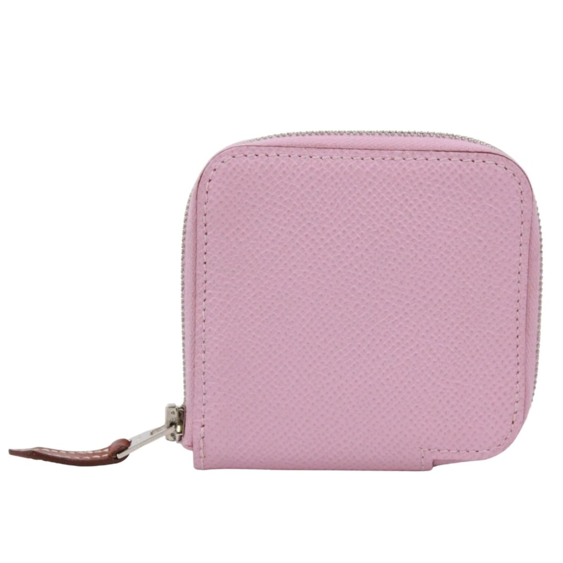 HERMES Azap Compact Silk In Coin Purse Mini Wallet, Veau Epsom Silk, Pink, Women's