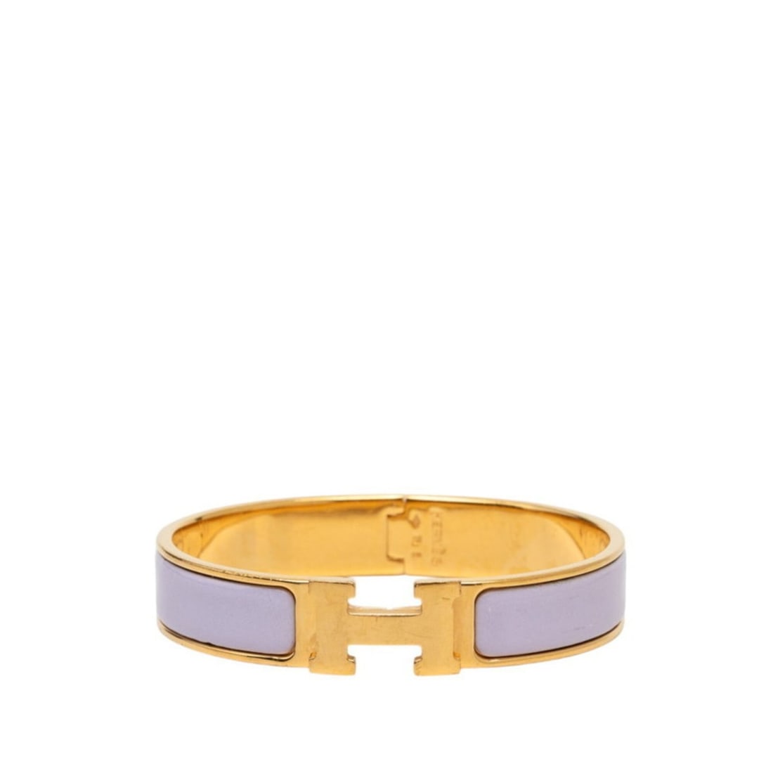 Hermes Click H PM Bracelet Bangle Gold Purple Plated Enamel Women's HERMES