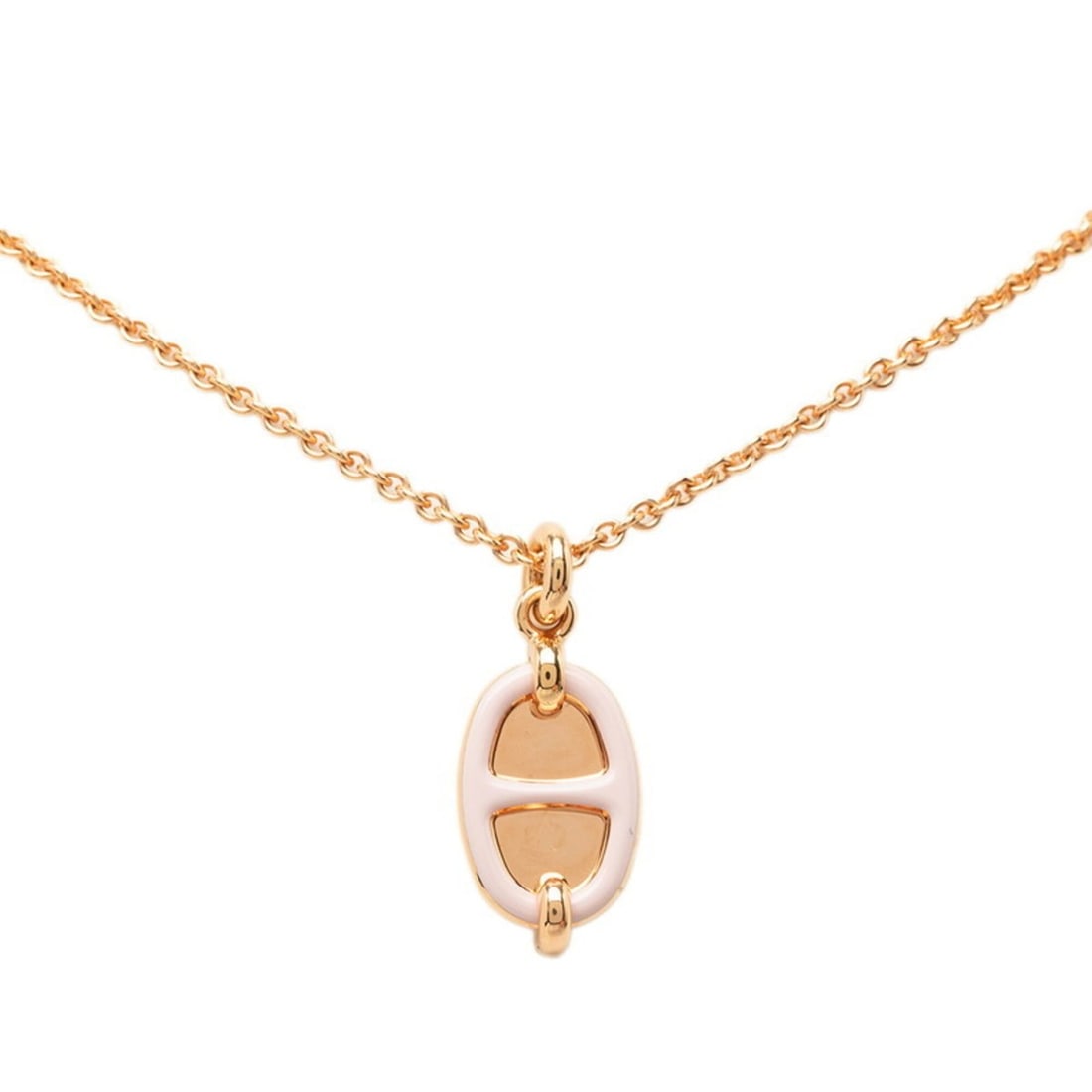 Hermes Mini Maillon PM Necklace, Gold and Pink Plated, Women's (1 of 6)