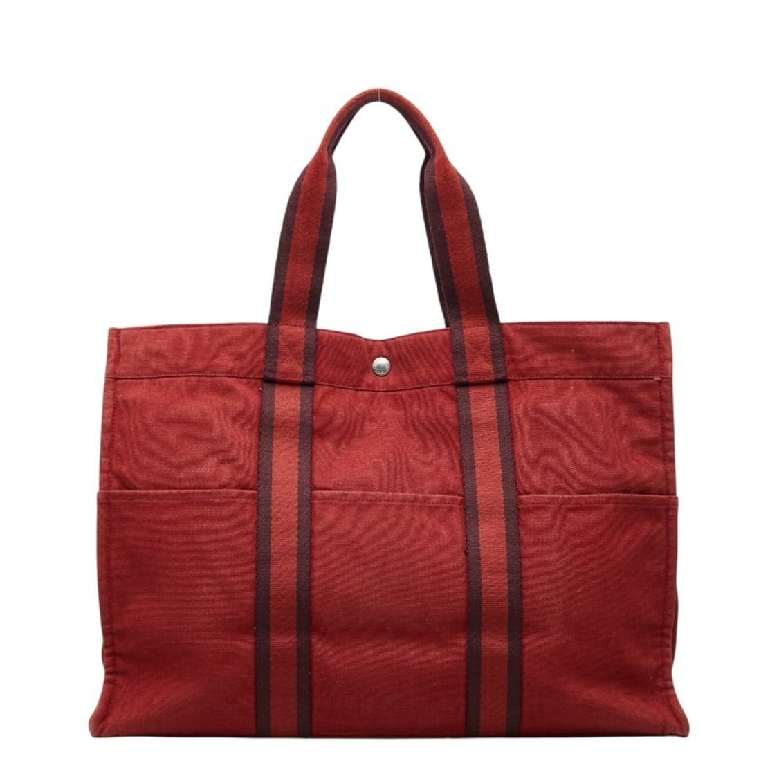 Hermes Fourre-Tout GM Tote Bag Handbag Red Cotton Women's HERMES