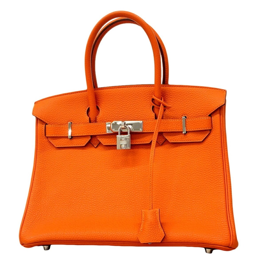 Hermes Birkin 30 handbag, Togo leather, orange, ?M stamp, women's.: --- Catalog ---Category: SizeSize (HxWxD): 24.5cm x 30cm x 15cm / 9.64'' x 11.81'' x 5.9''Category: DesignType: HandbagColor: OrangeGender: WomenMaterial: Togo leather Hardware Color: SilverCategory: 