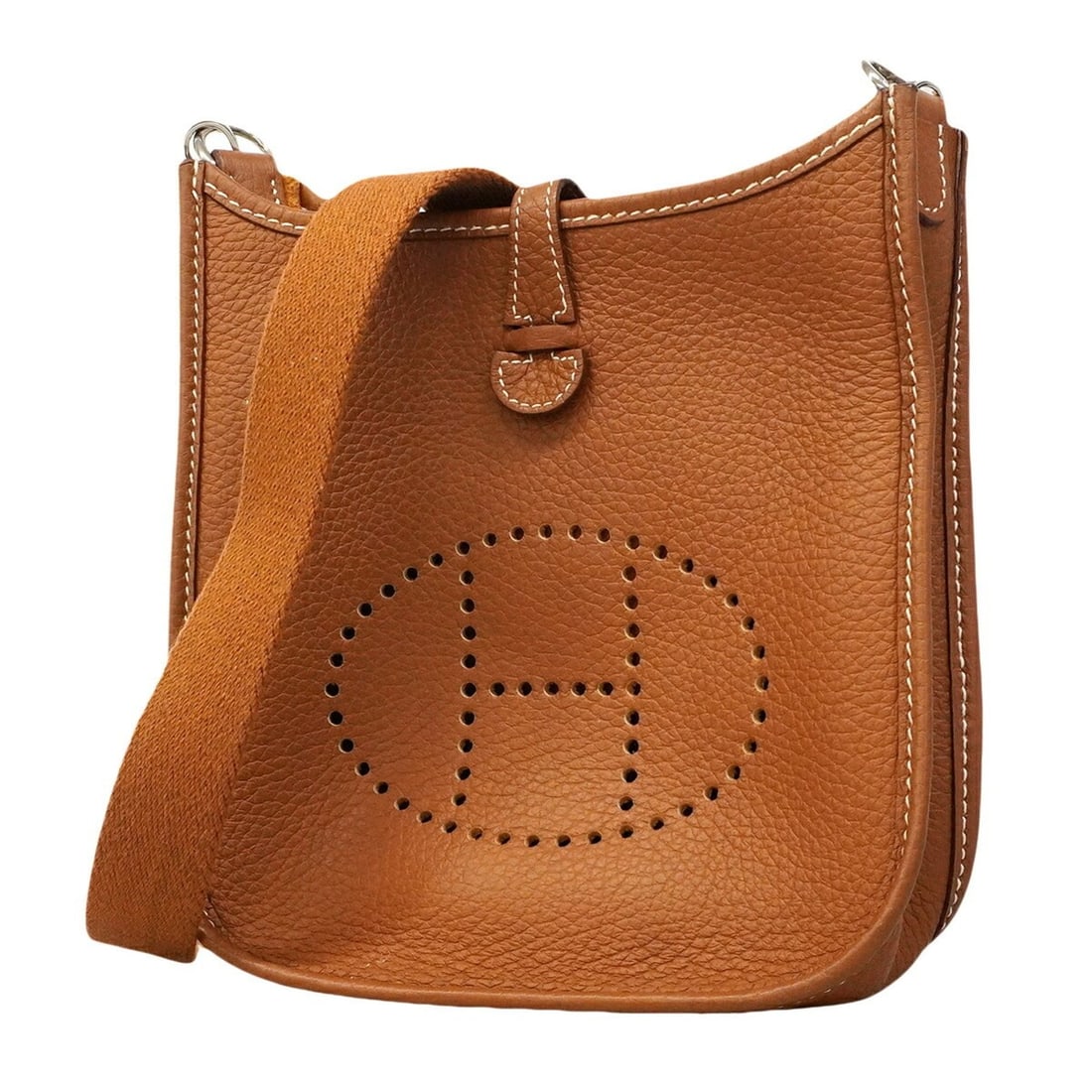 Hermes Evelyne TPM Shoulder Bag, Taurillon Clemence Leather, Gold, U Stamp, Women's