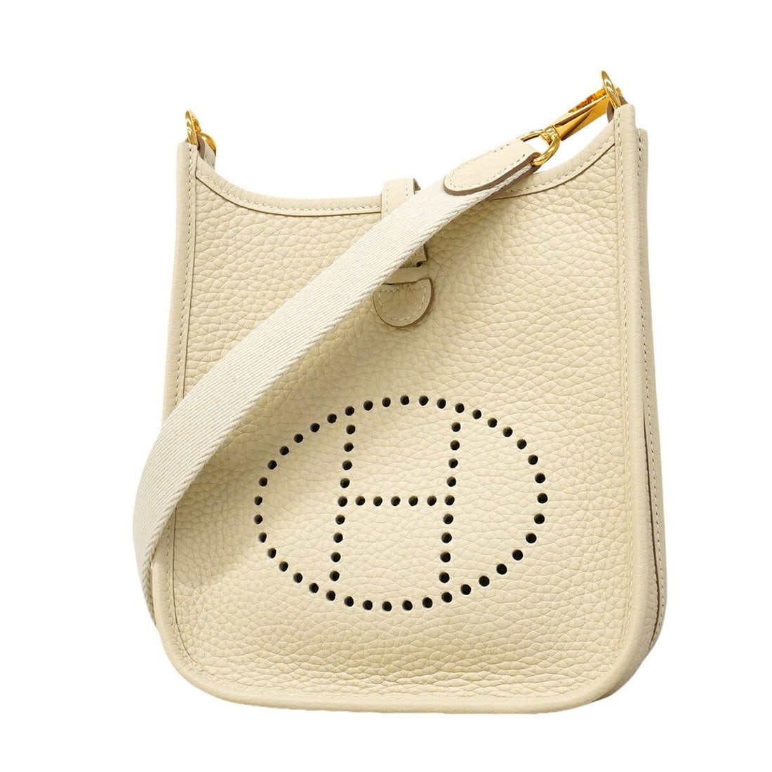 Hermes Evelyne TPM Shoulder Bag, Taurillon Clemence Leather, Mushroom Pattern, G Stamp, Women's.: --- Catalog ---Category: SizeSize (HxWxD): 18.5cm x 17.5cm x 5.5cm / 7.28'' x 6.88'' x 2.16''Category: DesignType: Shoulder bagColor: WhiteGender: WomenMaterial: Taurillon clemence leather Hardware Co