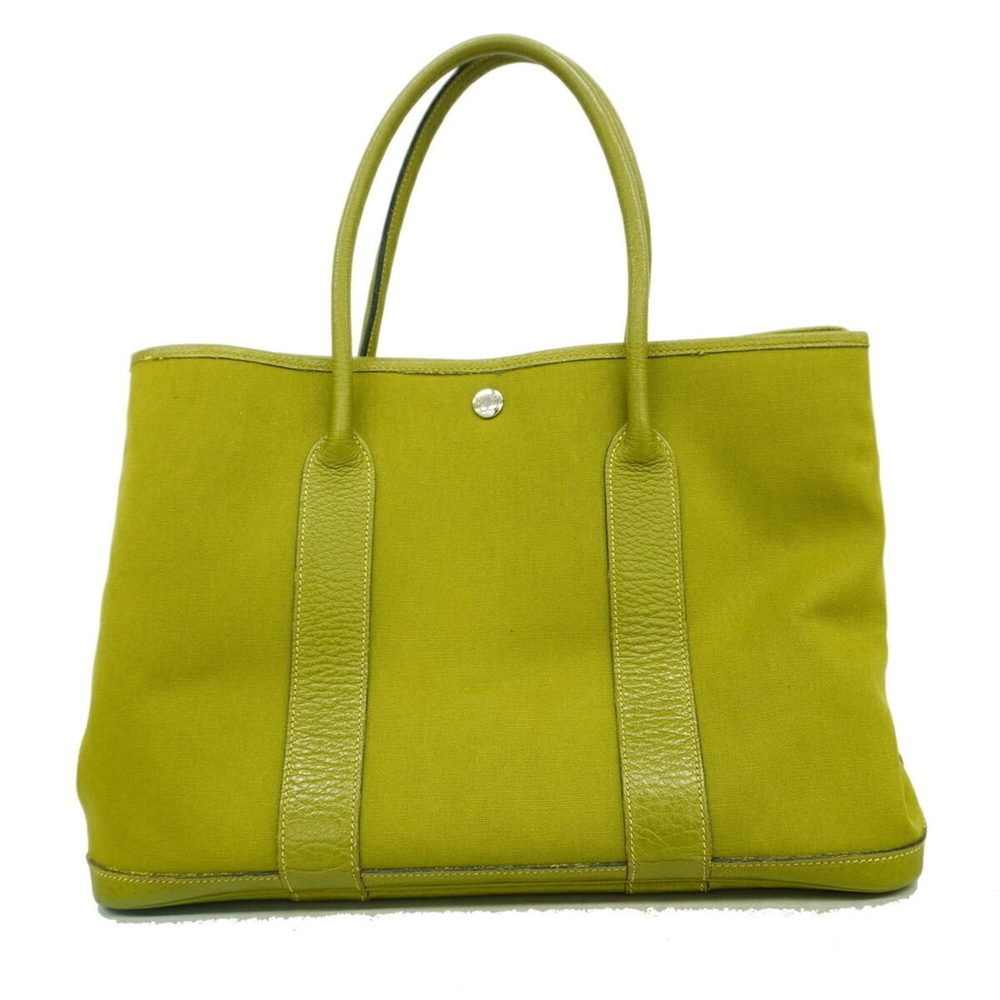 Hermes Garden PM Tote Bag, Toile Officier, Green, ?J stamp, Women's.