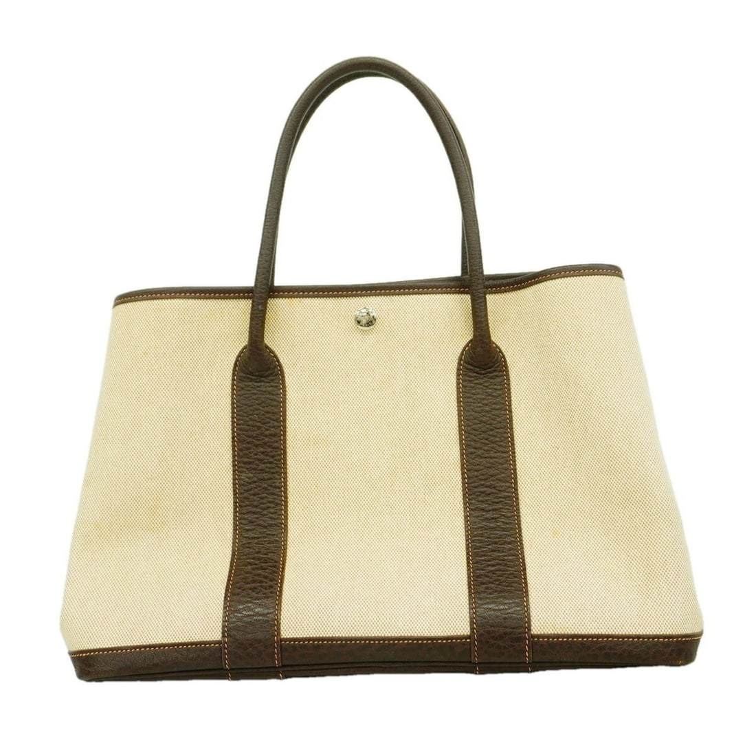 Hermes Garden PM Tote Bag, Toile H Brown, ?K stamp, Women's.