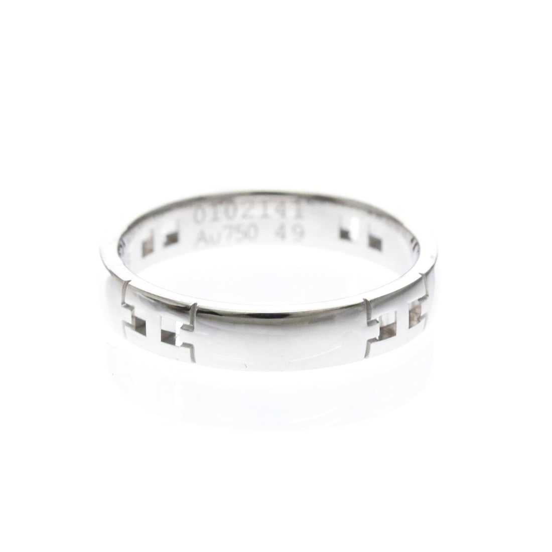 Hermes Ever Hercules Ring White Gold (18K) Fashion No Stone Band Ring Silver
