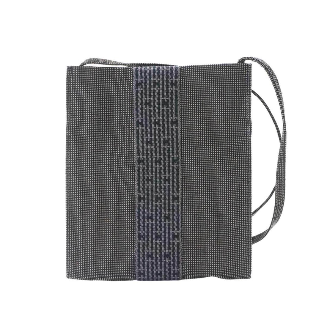 Hermes Herline Pochette Shoulder Handbag, Canvas, Gray