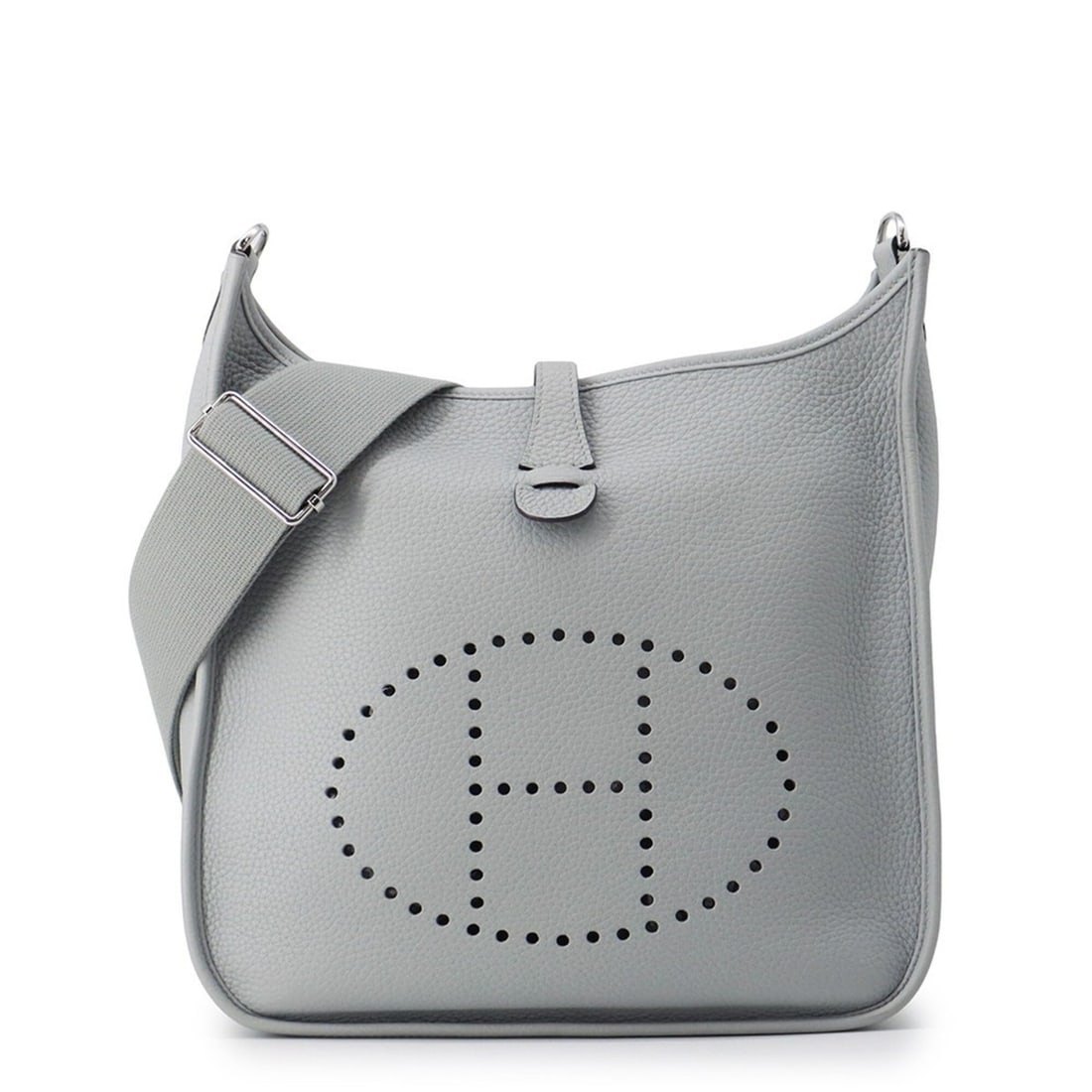 Hermes Evelyne 3 PM Shoulder Bag, Blue Glacier, Taurillon Clemence Leather, W Stamp, HERMES Evelyne,