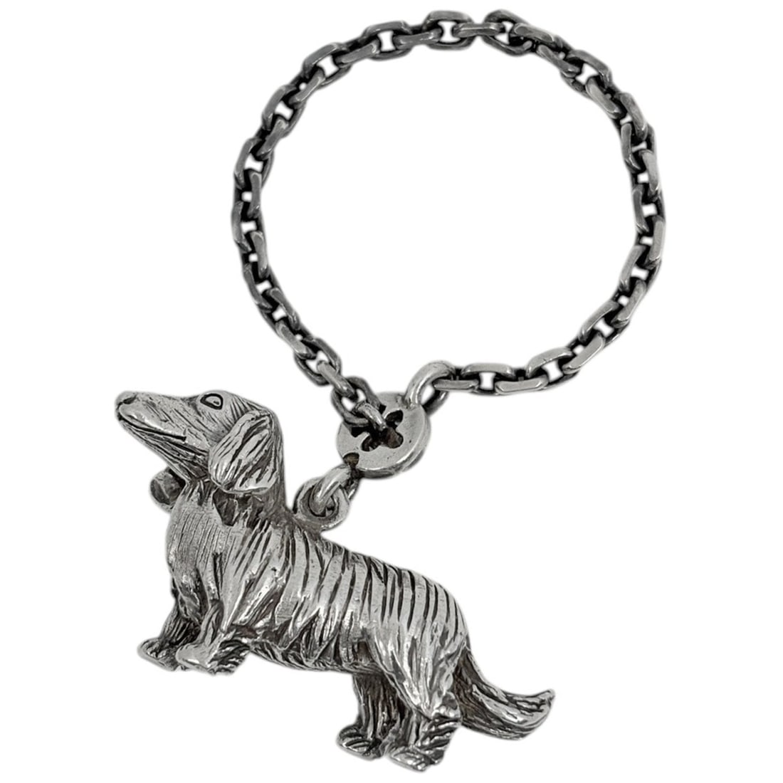 Hermes HERMES Accessory Charm Keychain Dachshund Dog Sterling Silver 925 Women's