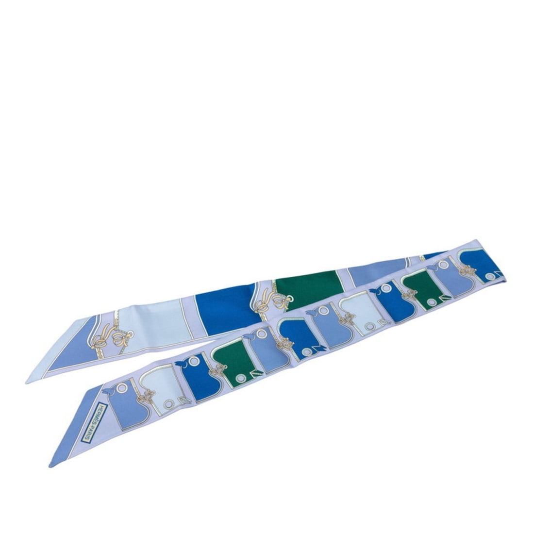 Hermes Twilly Camaille Scarf Muffler, New Tag, Blue Silk, Women's HERMES: --- Catalog ---Category: SizeSize (LxW): 85cm x 5cm / 33.46'' x 1.96''Category: DesignType: ScarfColor: BlueGender: WomenMaterial: Silk Category: GeneralBrand: Hermes--- Item List ---Section: Conditio