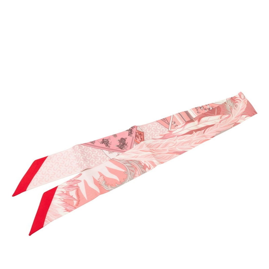 Hermes Twilly Cheval Phoenix Horse and Scarf Muffler New Tag Pink Silk Women's HERMES