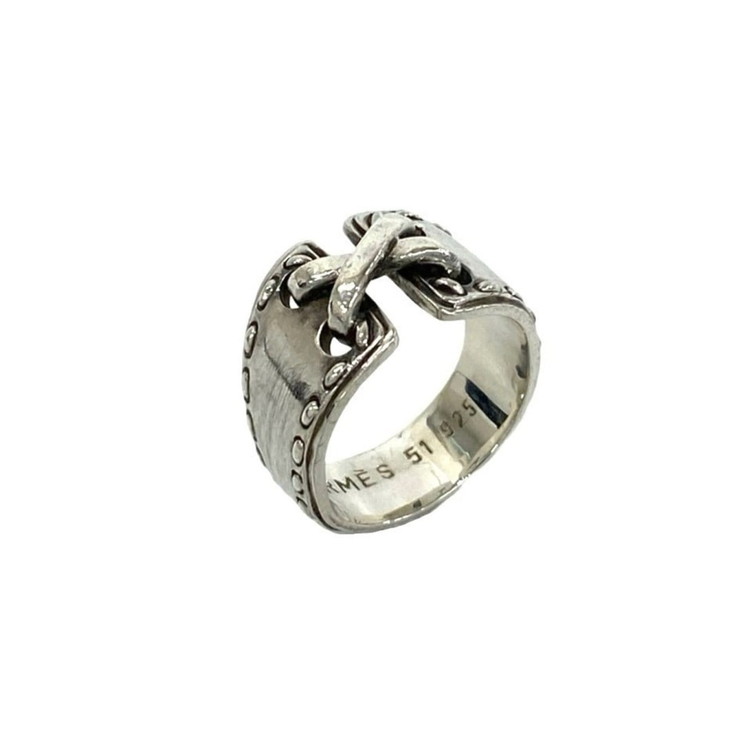 HERMES Vintage Mexico Ring, Sterling Silver 925, Accessory, Silver, Item Number 28138: --- Catalog ---Category: SizeJP Size: 10US Size: 5.5Category: DesignType: Band ringColor: SilverGender: WomenMaterial: Silver 925Category: GeneralBrand: Hermes--- Item List ---Section: