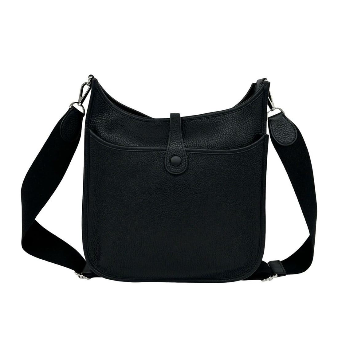 HERMES Evelyne 3PM Taurillon Clemence One Shoulder Bag Tote Black 2598b