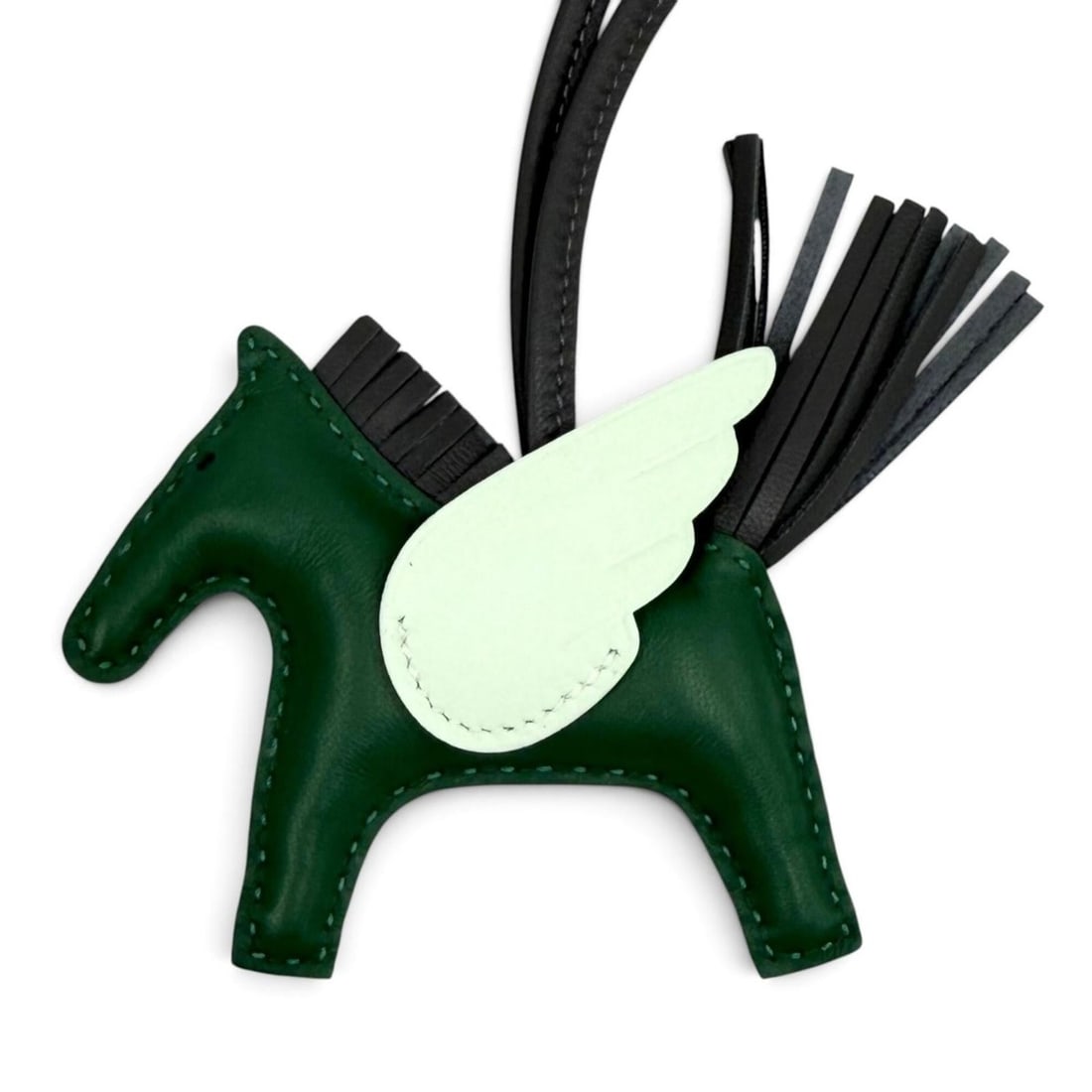 HERMES Rodeo Charm Pegasus PM Vert Moyent, Ardoise, Peppermint, Agneau Milo, Veau Swift Leather Bag