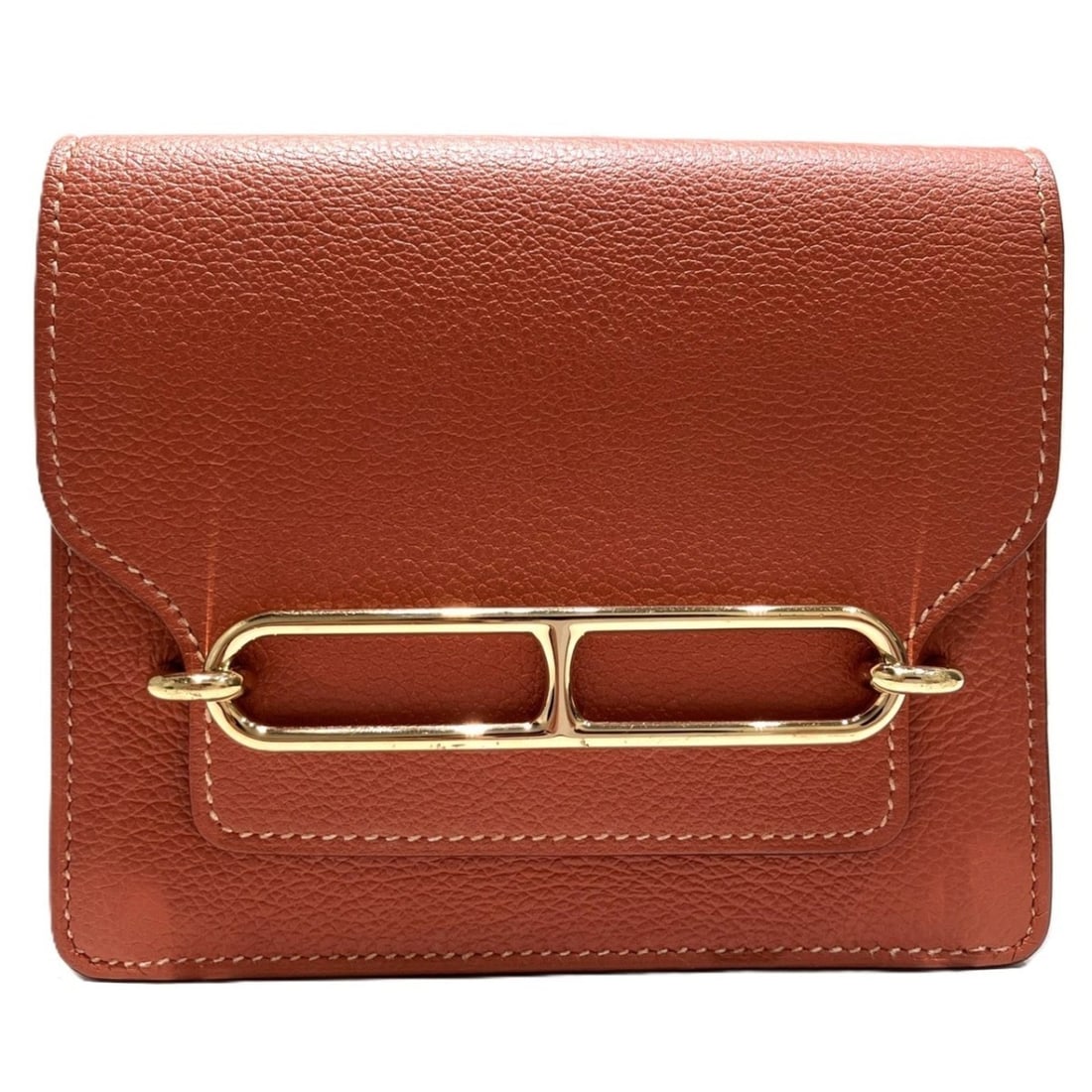 Hermes HERMES Louli Slim Wallet Bi-fold Chevre Mysore: --- Catalog ---Category: SizeSize (HxWxD): 11cm x 12.5cm x 2.5cm / 4.33'' x 4.92'' x 0.98''Category: DesignType: Wallet (bi-fold)Color: PotironGender: WomenMaterial: Chevre myzore leather Category: Ge