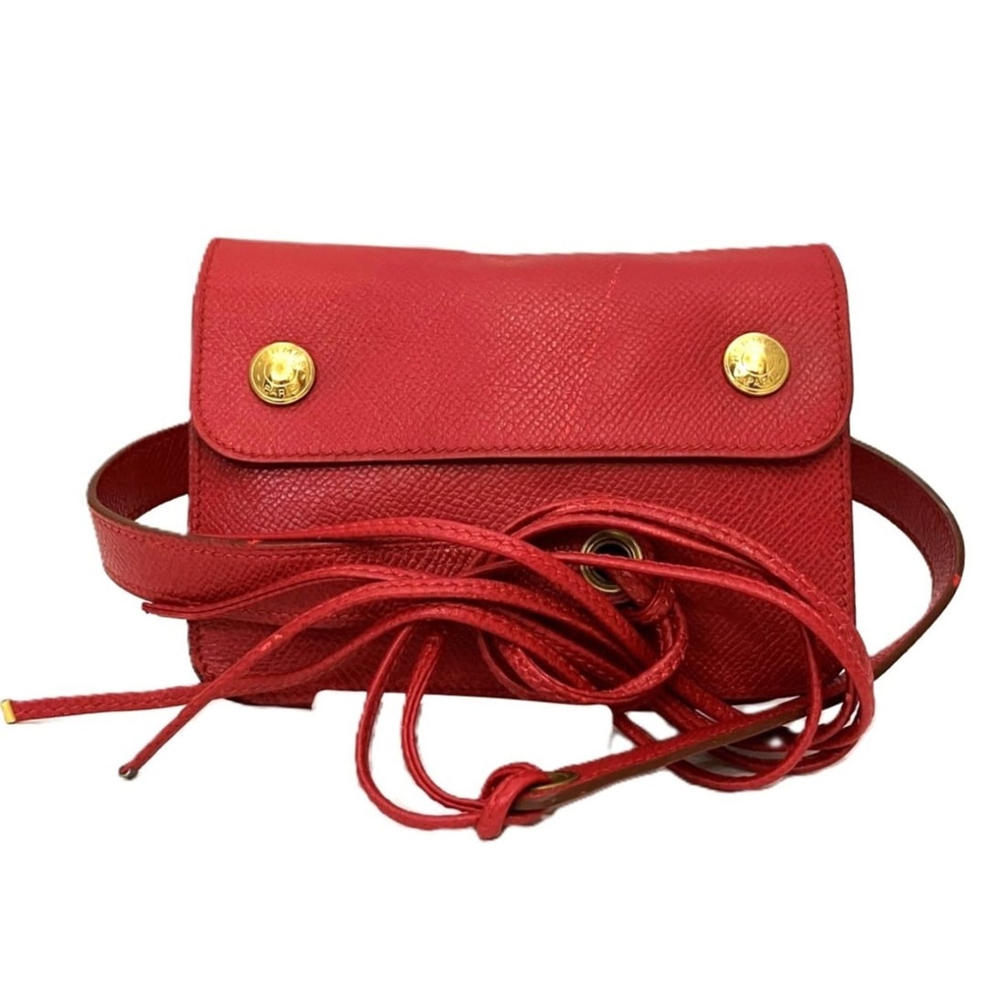 Hermes HERMES Pochette Green Waist Bag Courchevel