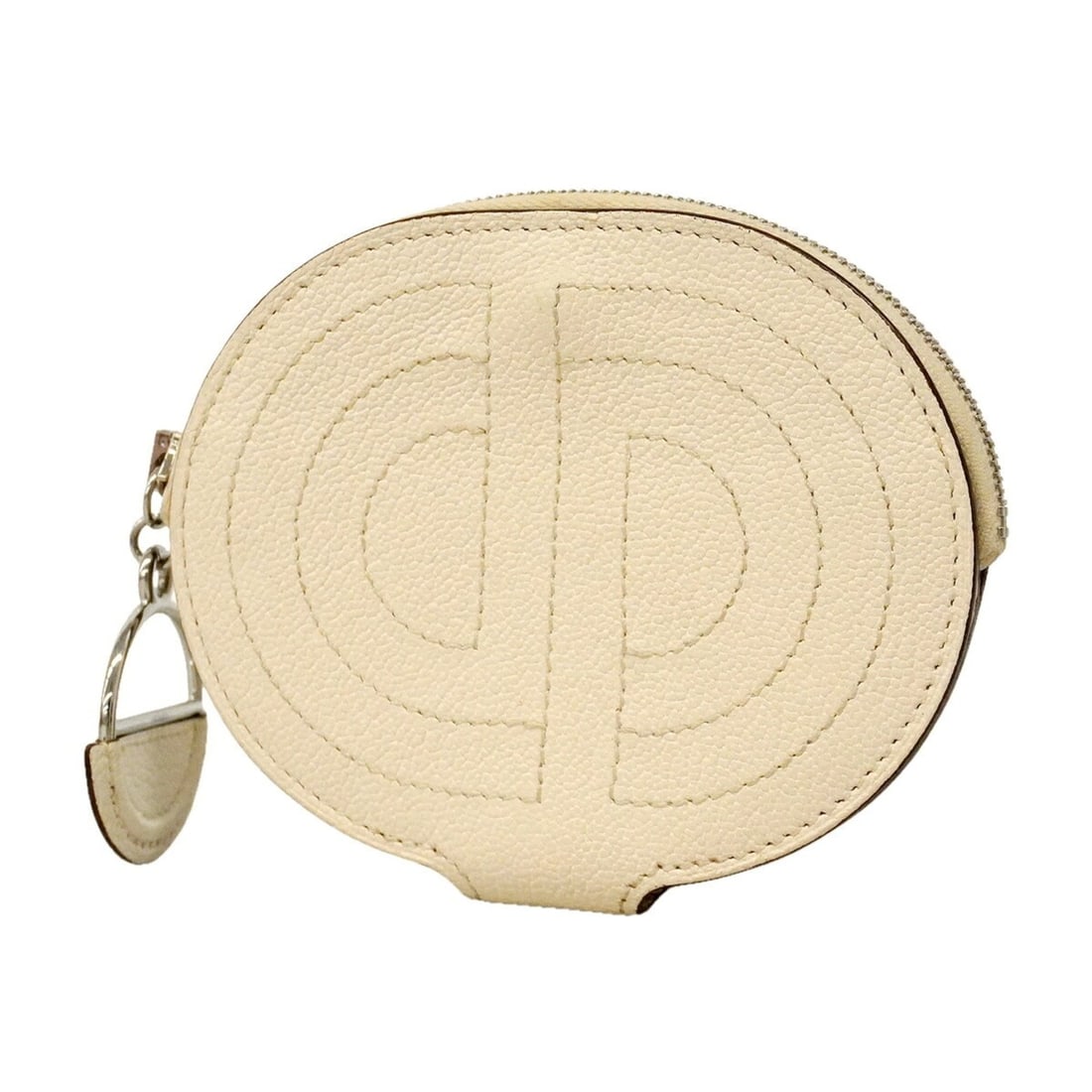 Hermes In the Loop wallet/coin case, Chevre Mysore, white sesame, Y stamp, men's/women's.