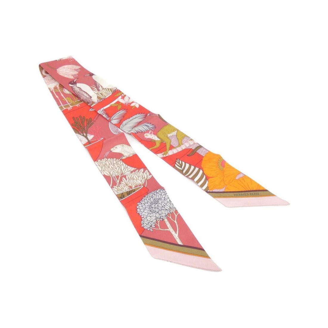 Hermes PRECIOUS PARADISE Twilly 064094S Scarf/Muffler
