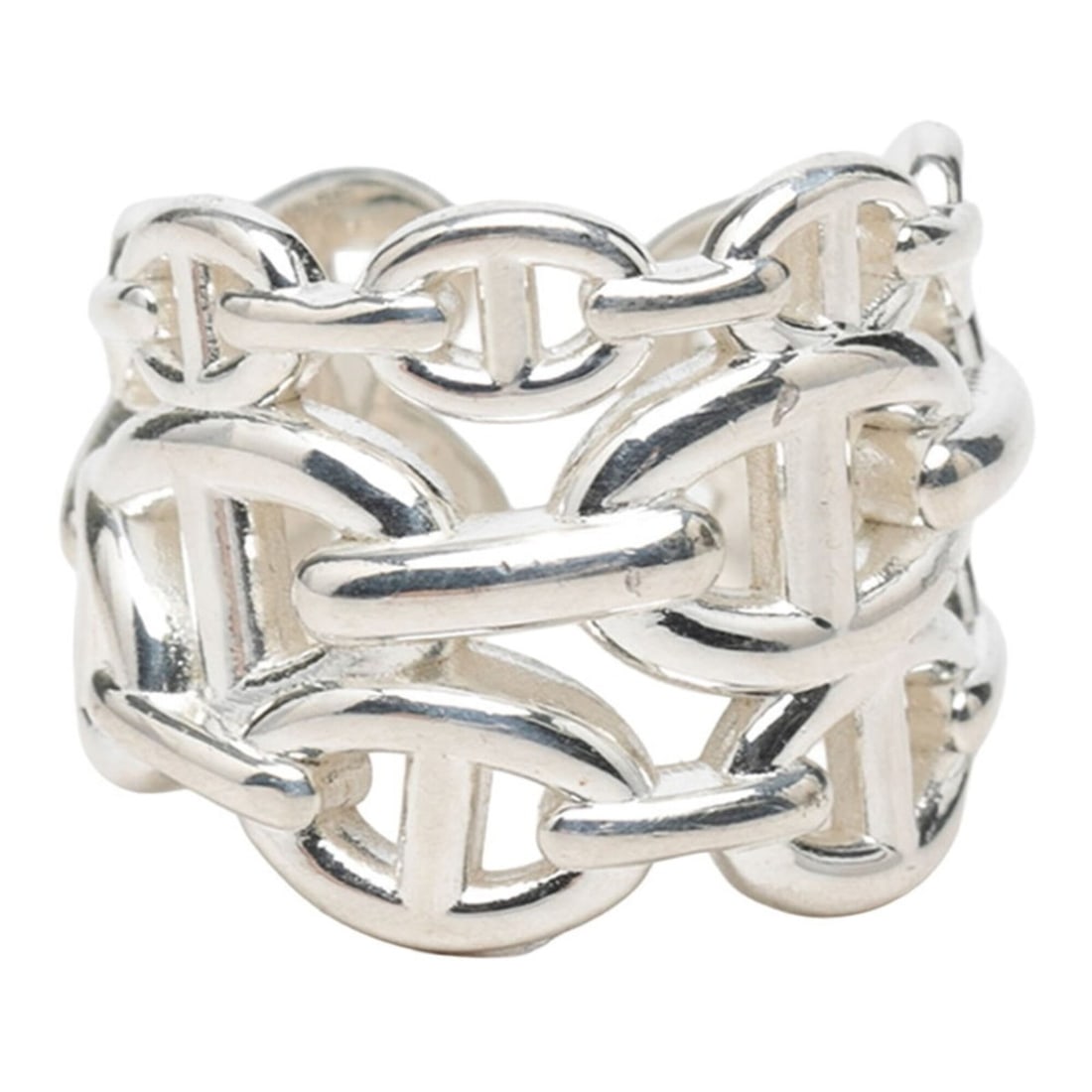Hermes Chaine d'Ancre Enchainée GM Ring, Size #55, SV925 Silver, Women's.: --- Catalog ---Category: SizeJP Size: 14.5US Size: 7Category: DesignType: Band ringGender: WomenMaterial: Silver 925Category: GeneralBrand: Hermes--- Item List ---Section: ConditionRanking: Rank A Use
