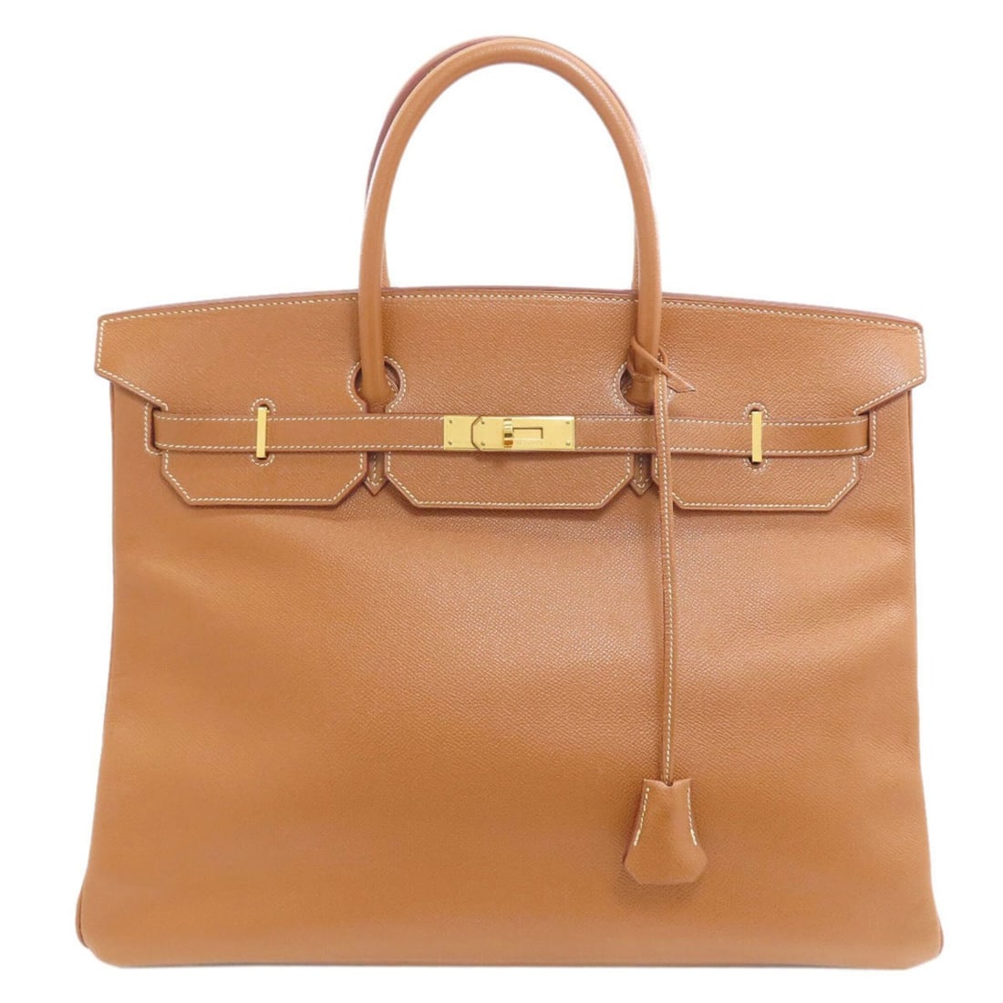 Hermes Birkin 40 Gold Handbag with Hardware, Courchevel Leather, Women's