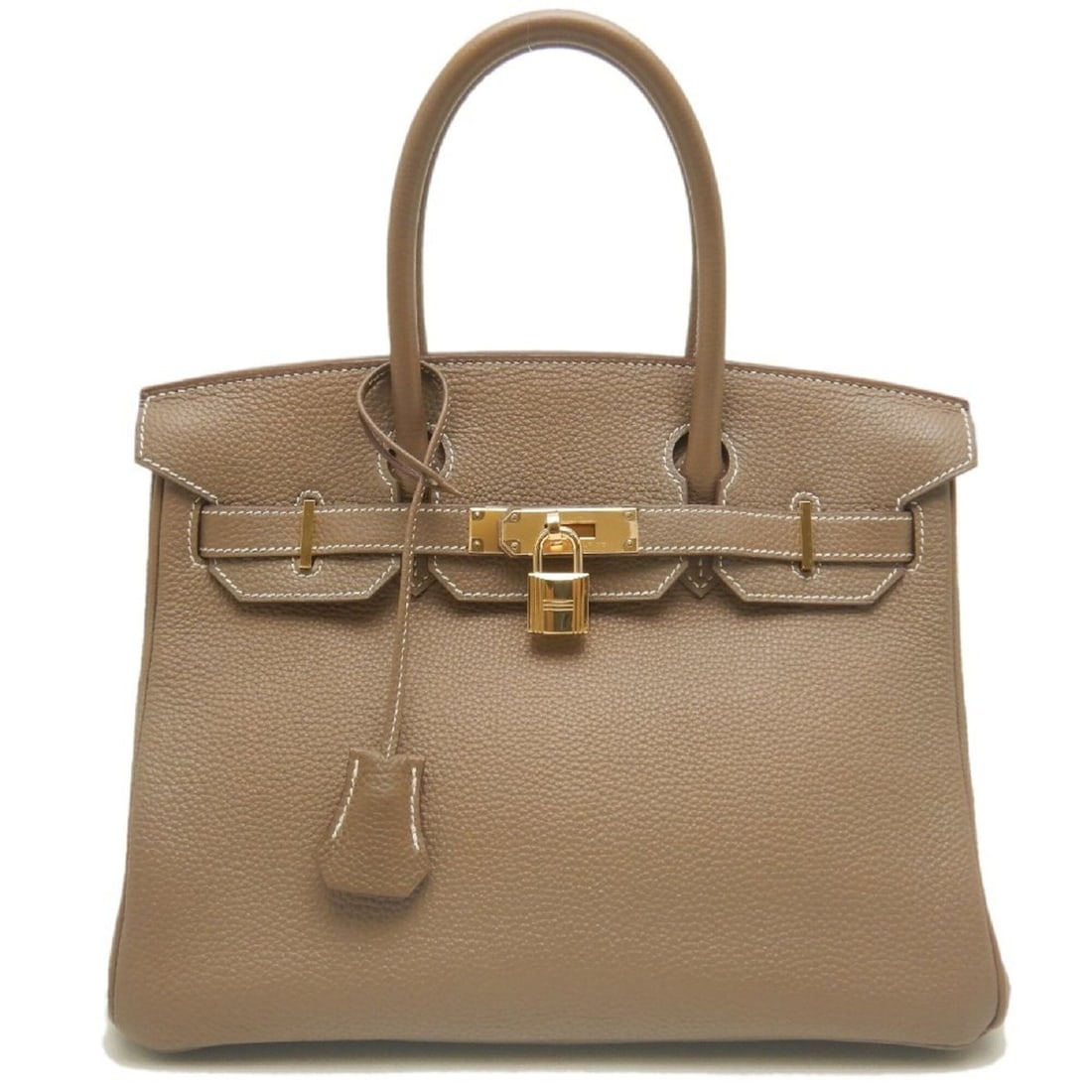 HERMES Birkin 30 Handbag, Togo Leather, Etoupe, Women's, 254088 (1 of 14)