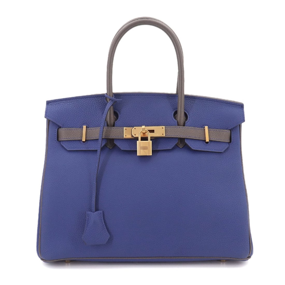 Hermes Birkin 30, Togo leather, Personal SPO, Blue Electric/Etoupe, Handbag, Matte Gold Hardware, D: --- Catalog ---Category: SizeSize (HxWxD): 24cm x 30cm x 15.5cm / 9.44'' x 11.81'' x 6.1''Category: DesignType: HandbagColor: Blue Electric, EtainGender: WomenMaterial: Togo leather Hardware Color: